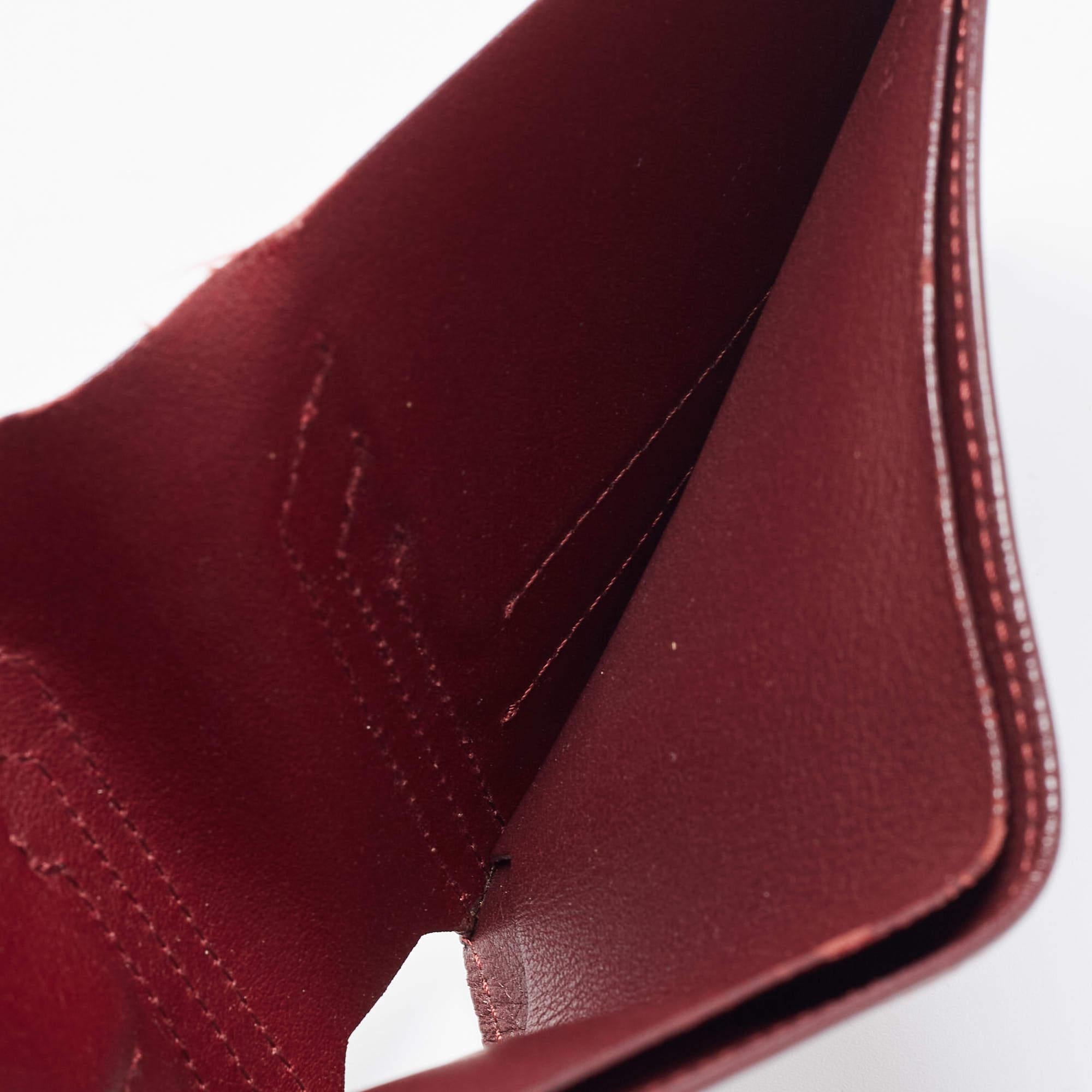 Cartier Burgundy Leather Must De Cartier 6CC Bifold Wallet 5