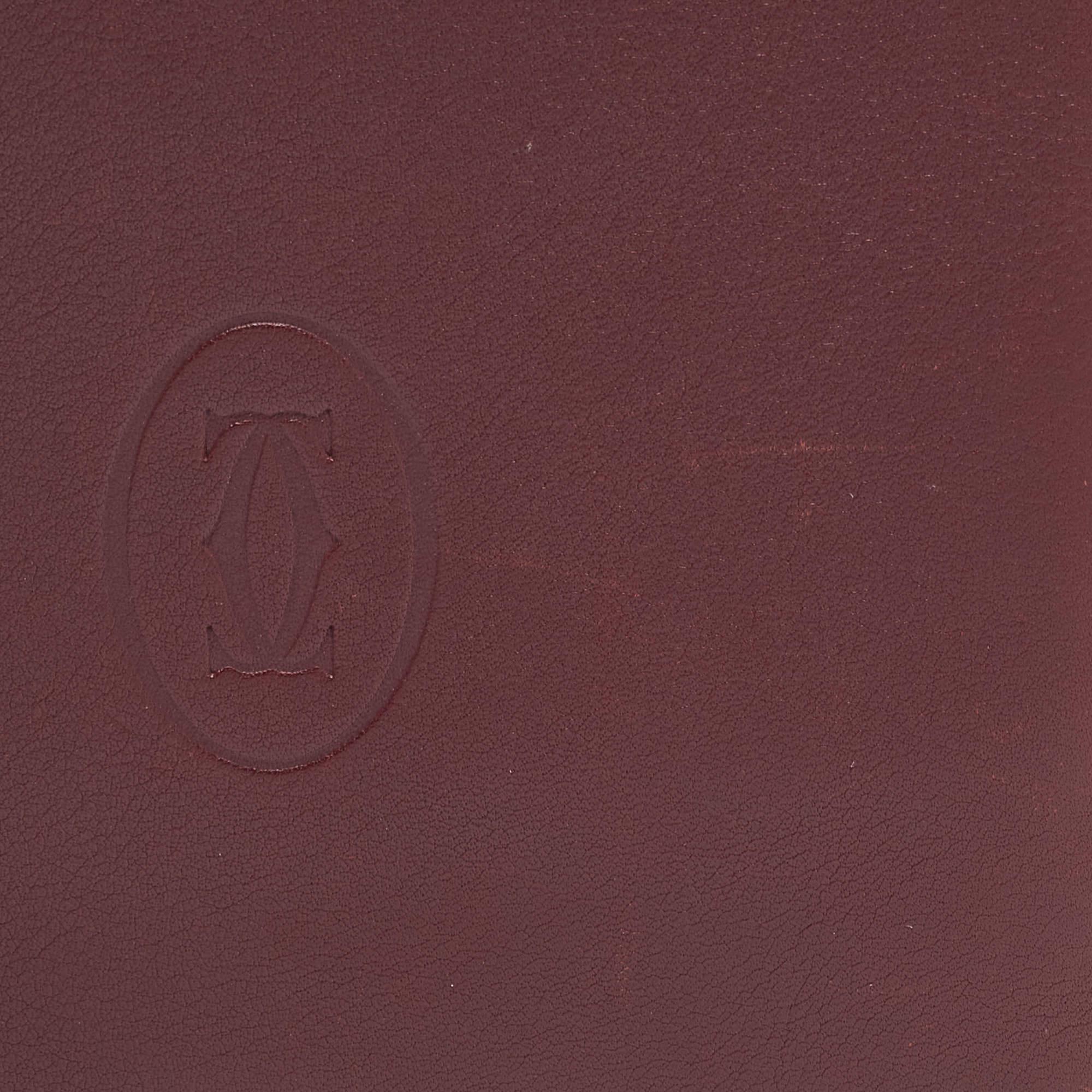 Cartier Burgundy Leather Must De Cartier 6CC Bifold Wallet 3