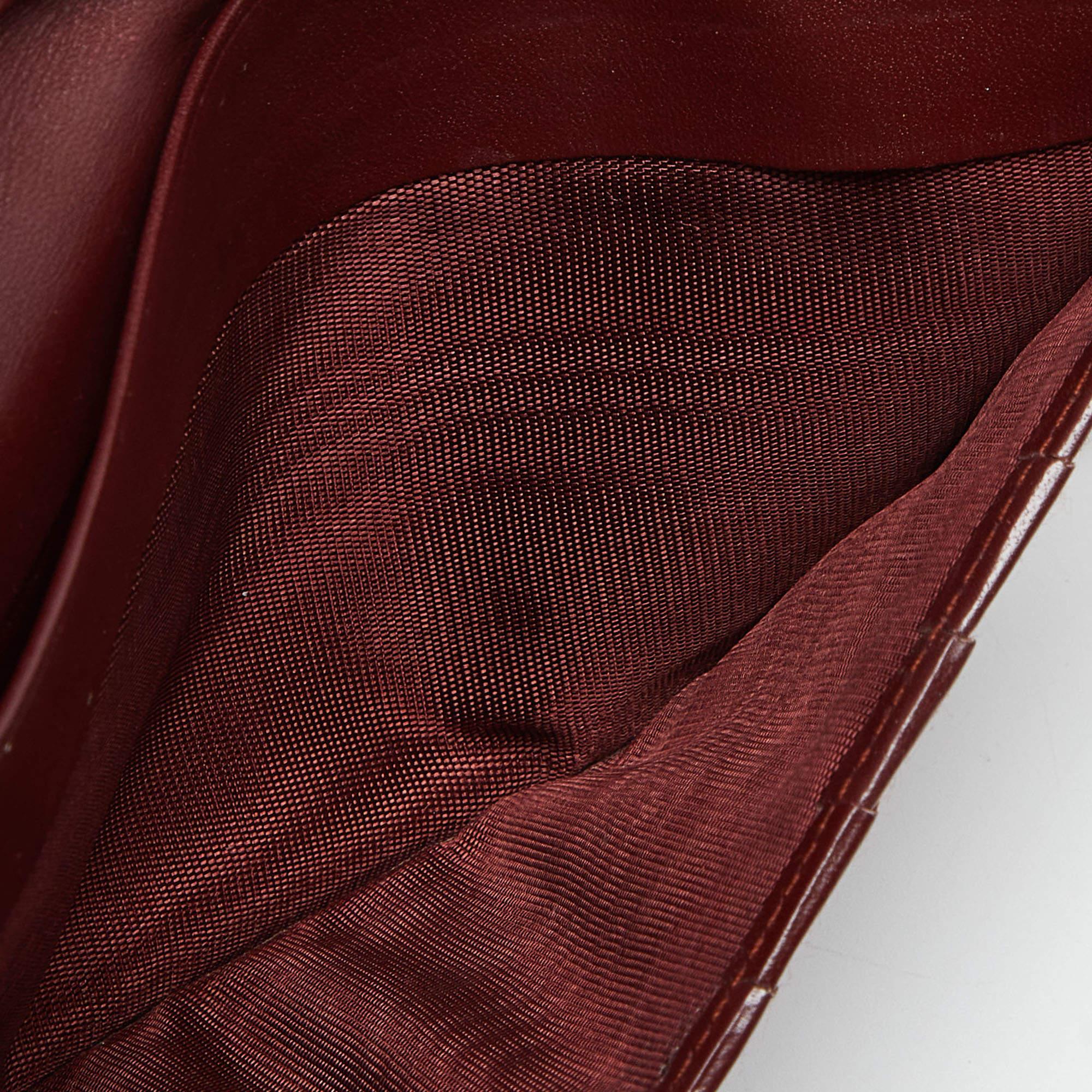 Brown Cartier Burgundy Leather Must de Cartier Bifold Long Wallet