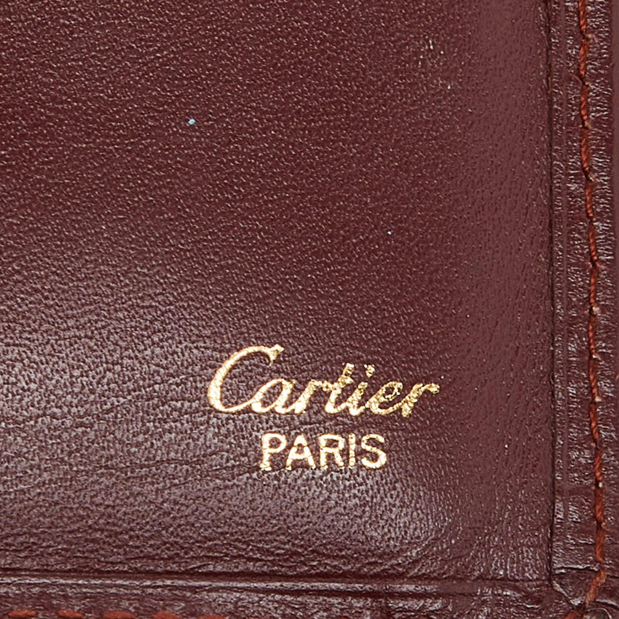 Cartier Burgundy Leather Must de Cartier Bifold Long Wallet 4