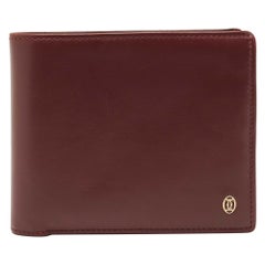 Cartier Burgundy Leather Must De Cartier Bifold Wallet