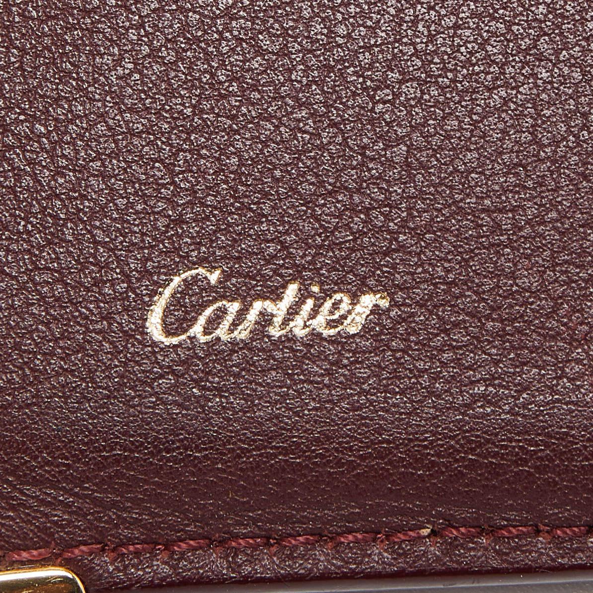 Cartier Porte-cartes Must De Cartier en cuir bordeaux en vente 5