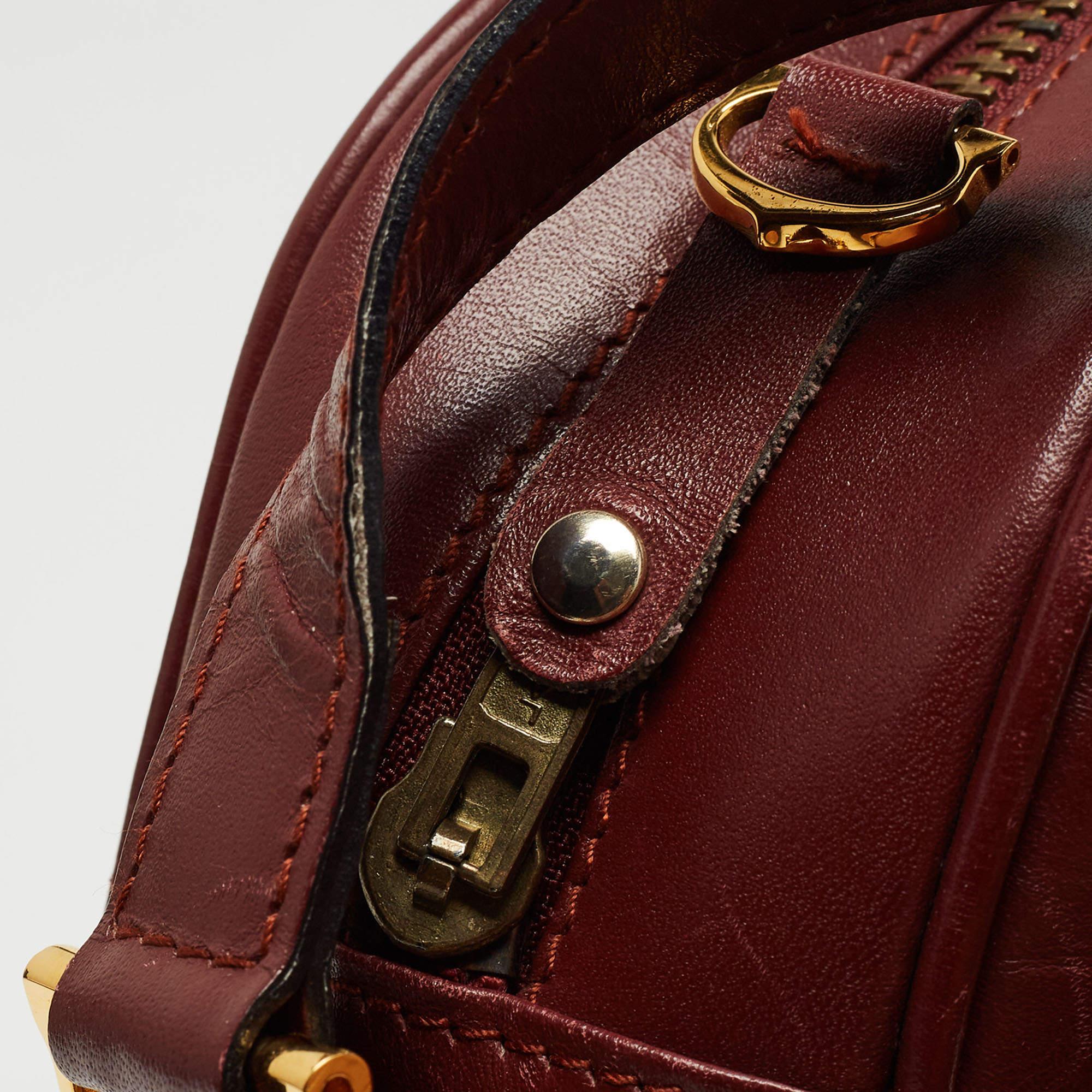 Cartier Burgundy Leather Must de Cartier Crossbody Bag For Sale 9