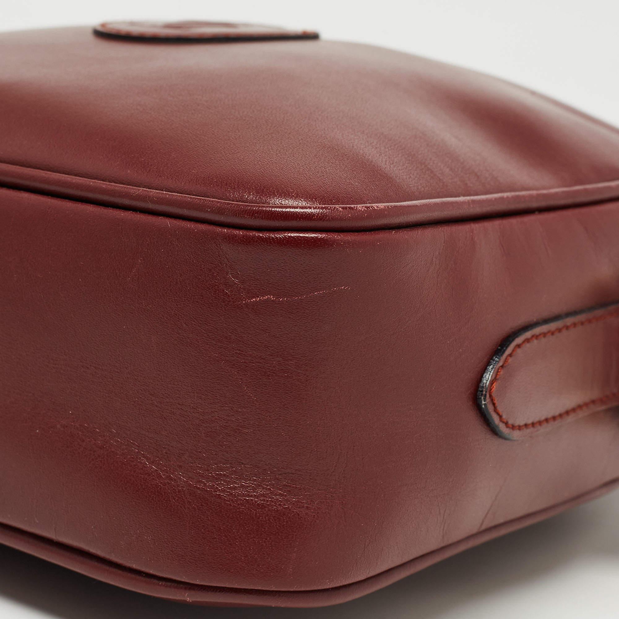 Cartier Burgundy Leather Must de Cartier Crossbody Bag For Sale 12