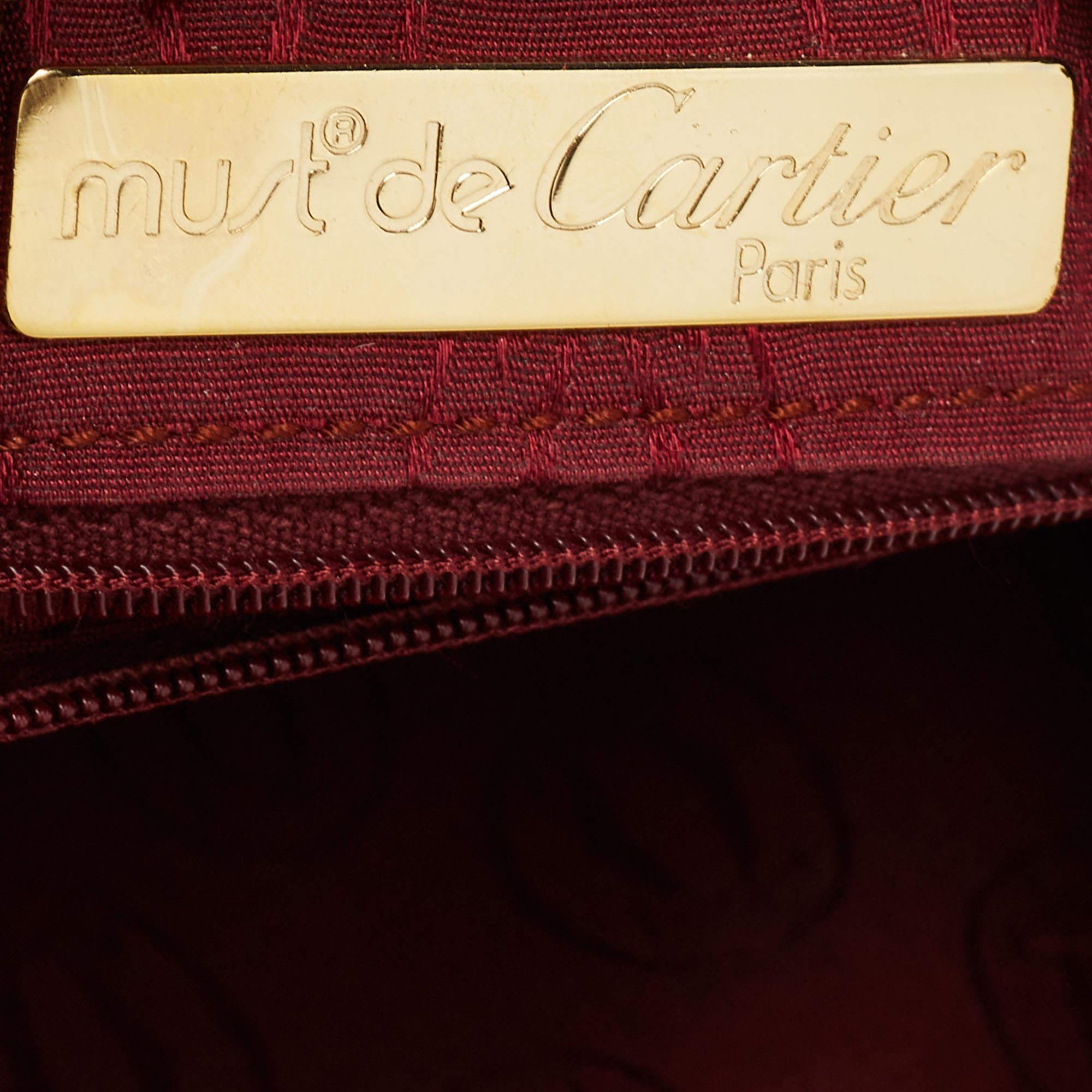 Cartier Burgundy Leather Must de Cartier Crossbody Bag For Sale 13