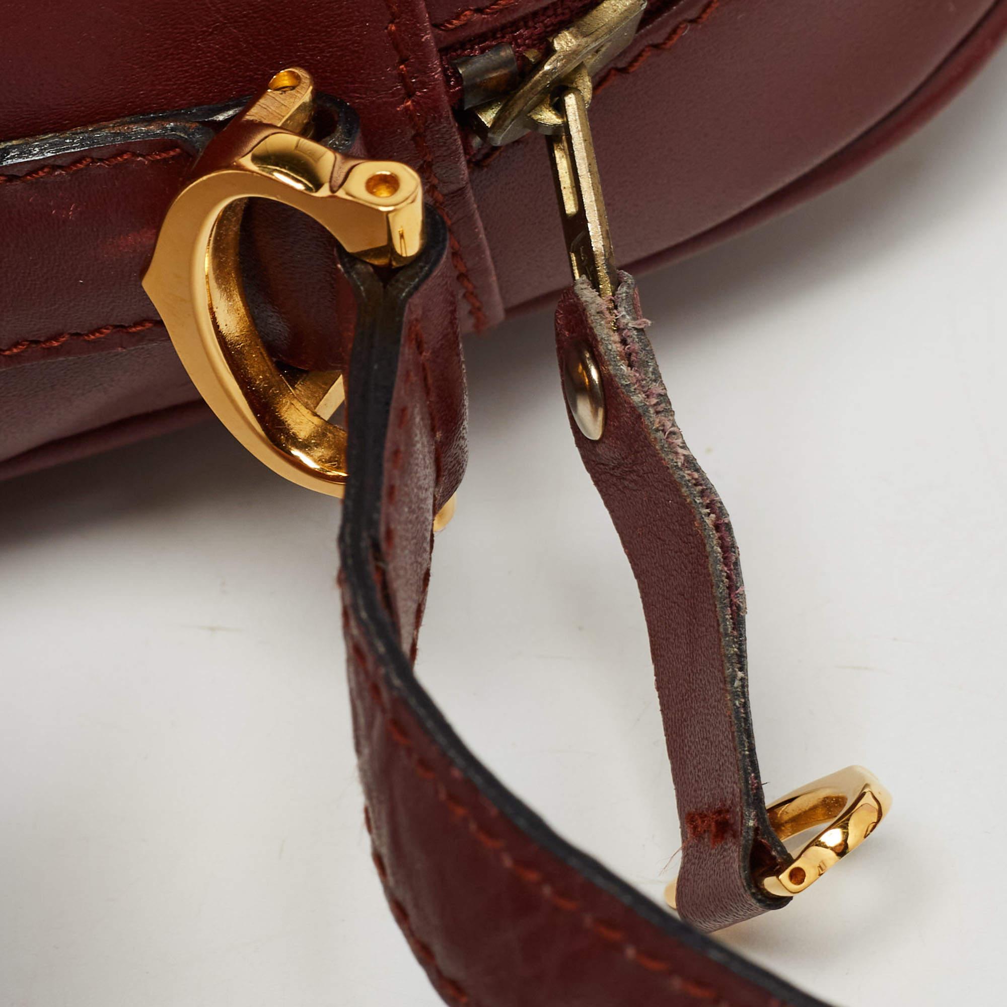 Cartier Burgundy Leather Must de Cartier Crossbody Bag For Sale 1