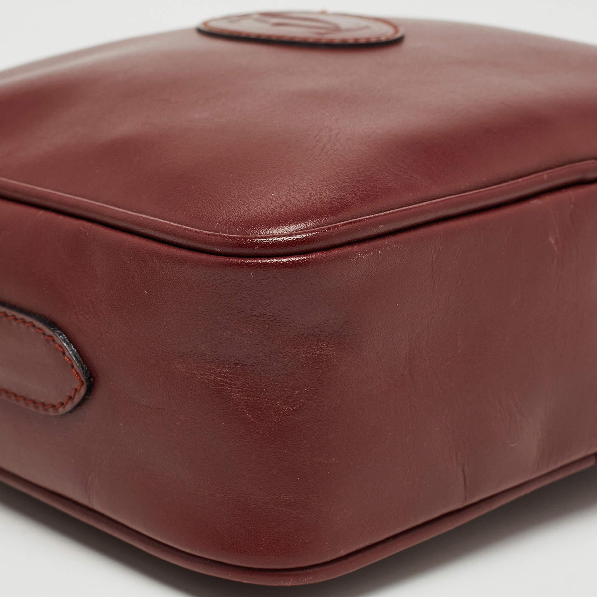 Cartier Burgundy Leather Must de Cartier Crossbody Bag For Sale 3