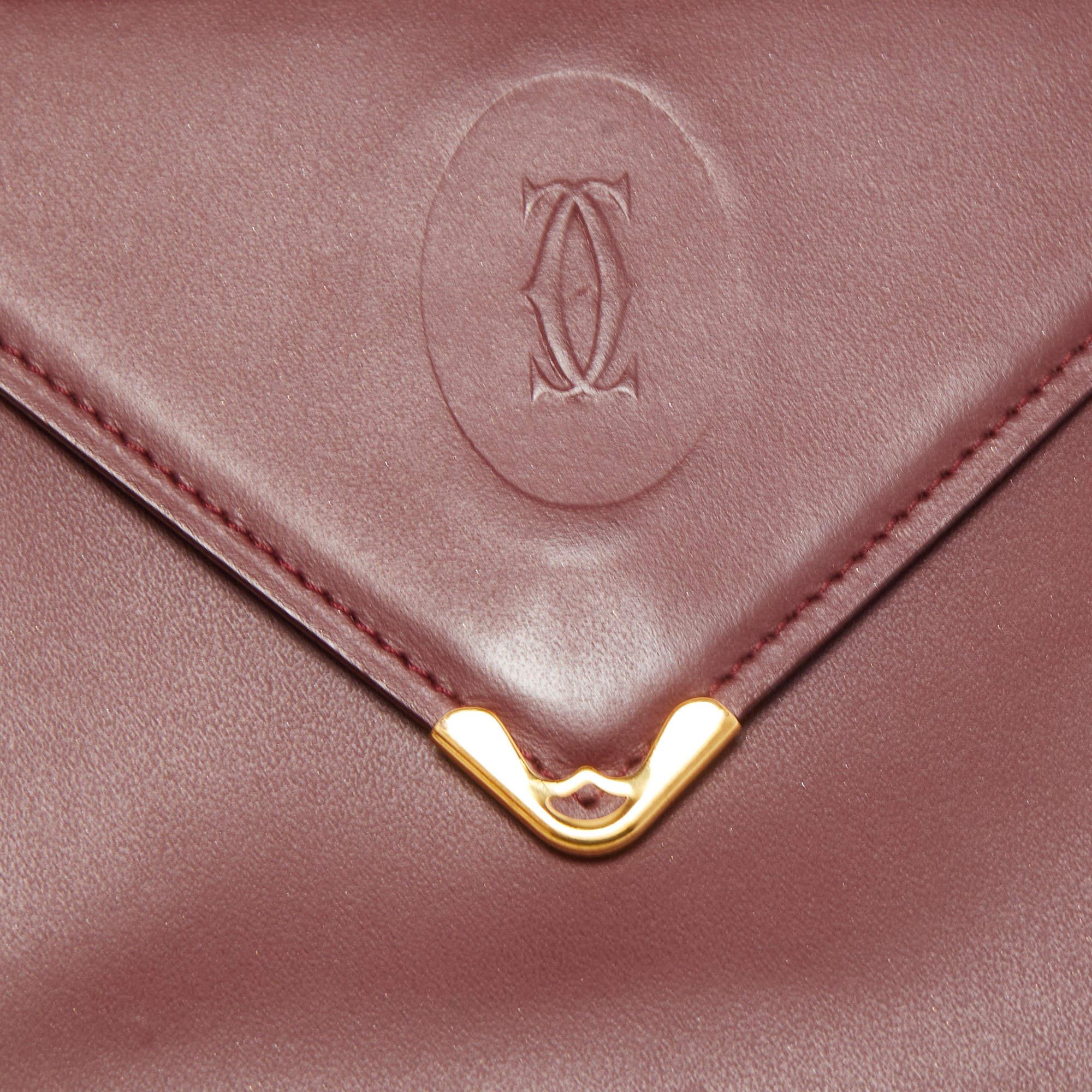 Women's Cartier Burgundy Leather Must de Cartier Envelope Wallet