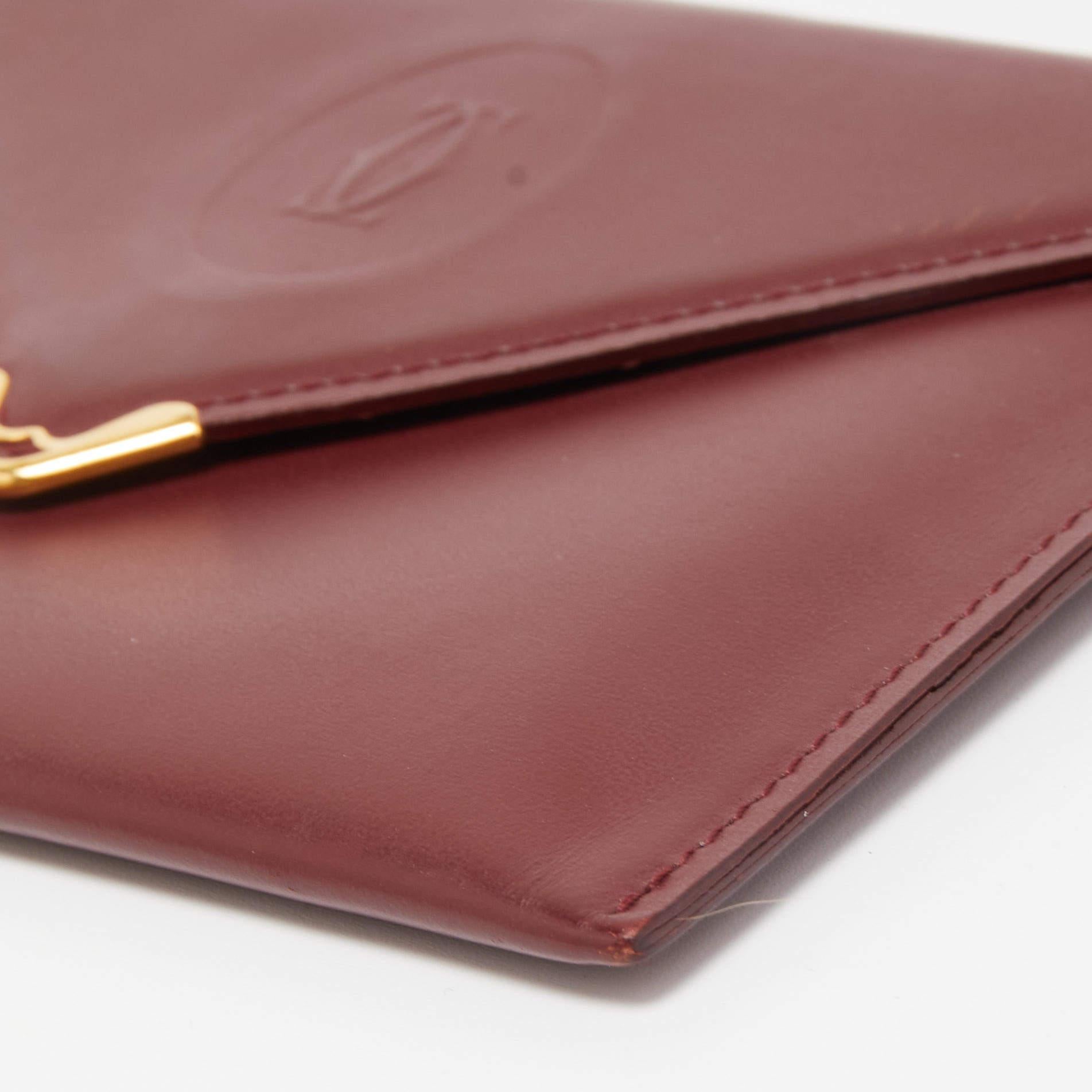 Cartier Burgundy Leather Must de Cartier Envelope Wallet 3