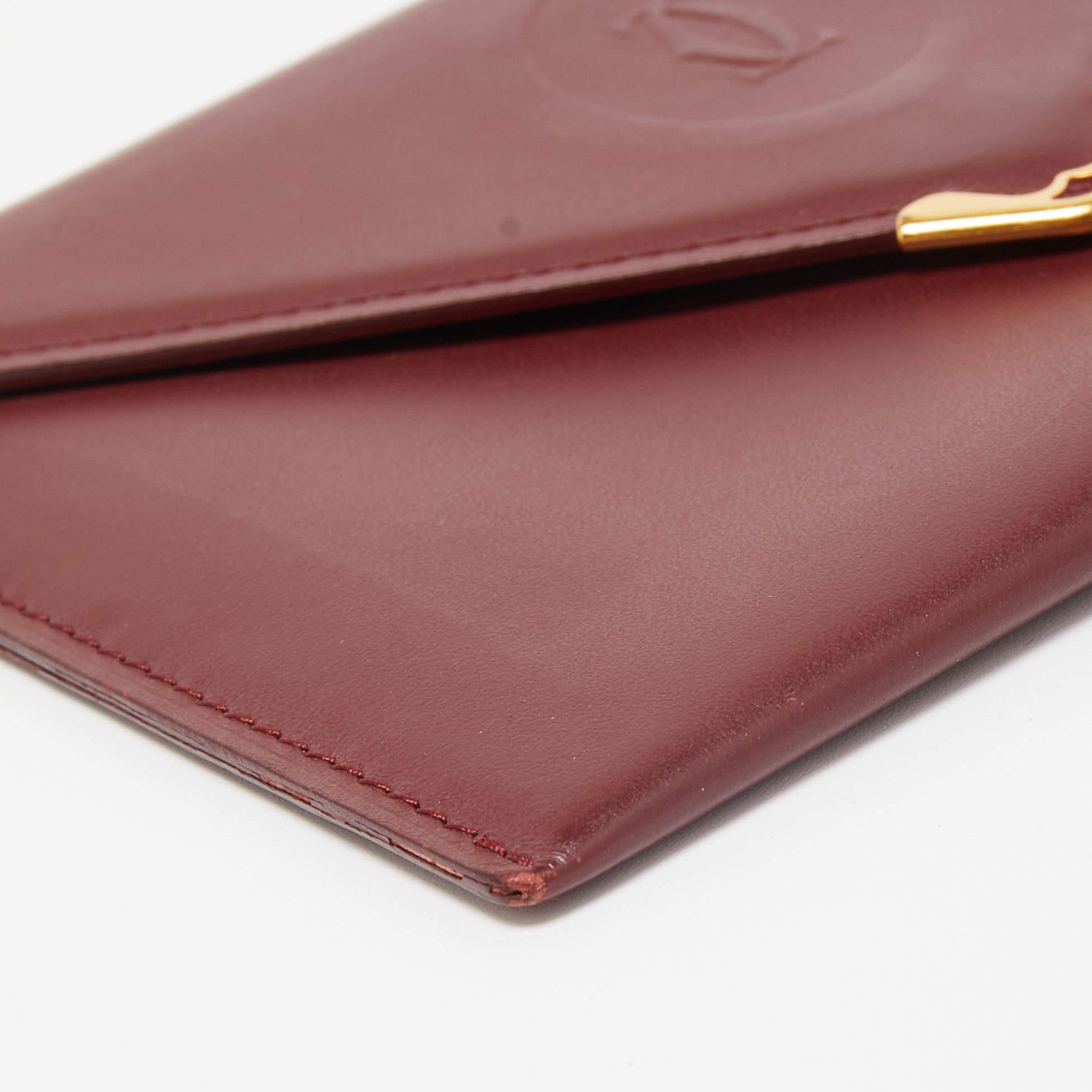 Cartier Burgundy Leather Must de Cartier Envelope Wallet 4