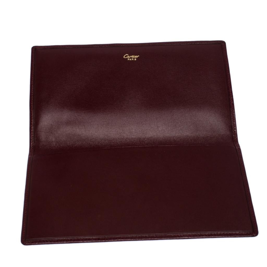 Cartier Burgundy Leather Must de Cartier Passport Holder 1