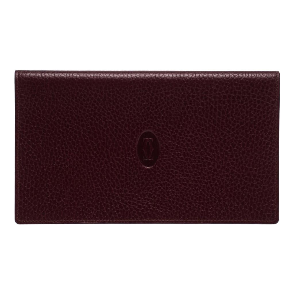 Cartier Burgundy Leather Must de Cartier Passport Holder