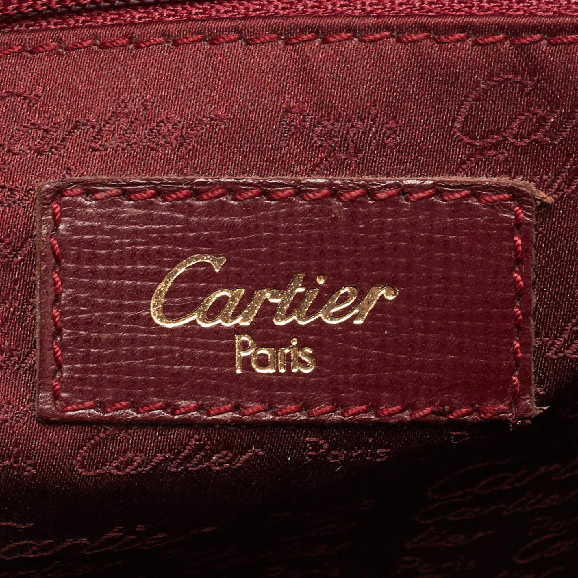 Cartier Burgundy Leather Must de Cartier Saddle Bag 6