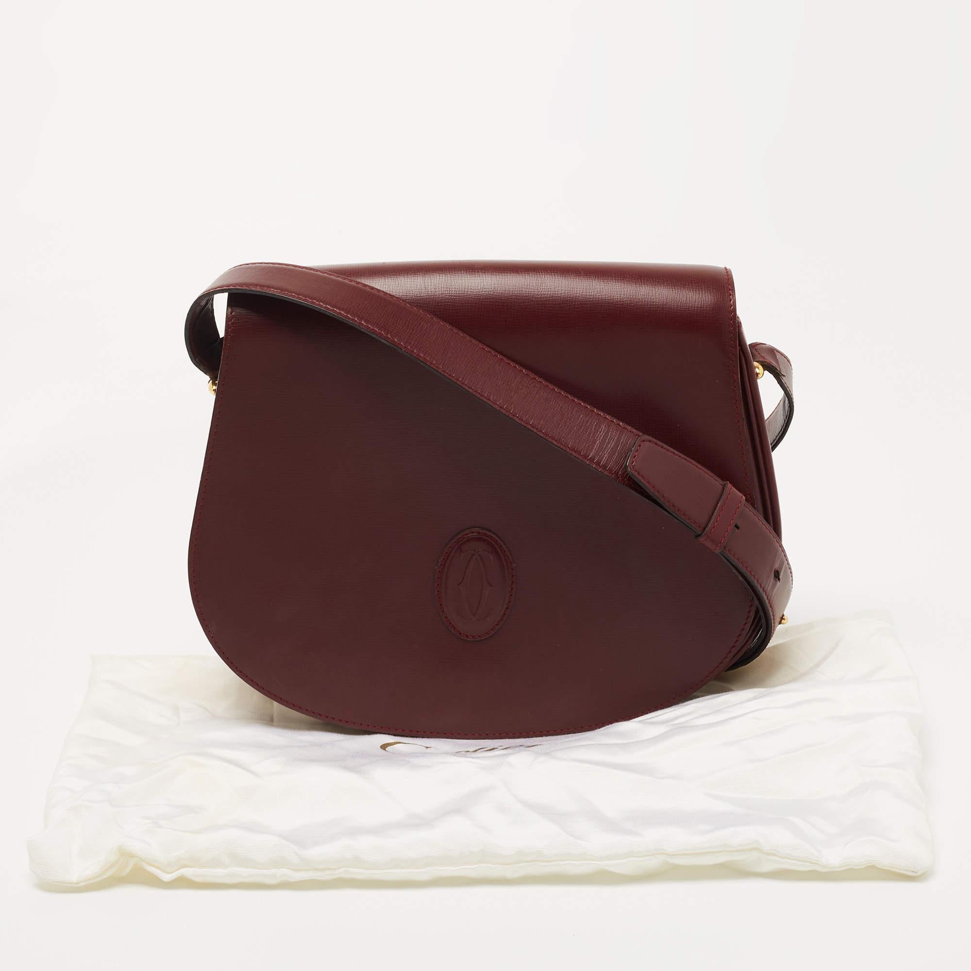 Cartier Burgundy Leather Must de Cartier Saddle Bag 11