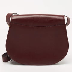 Cartier Burgundy Leather Must de Cartier Saddle Bag