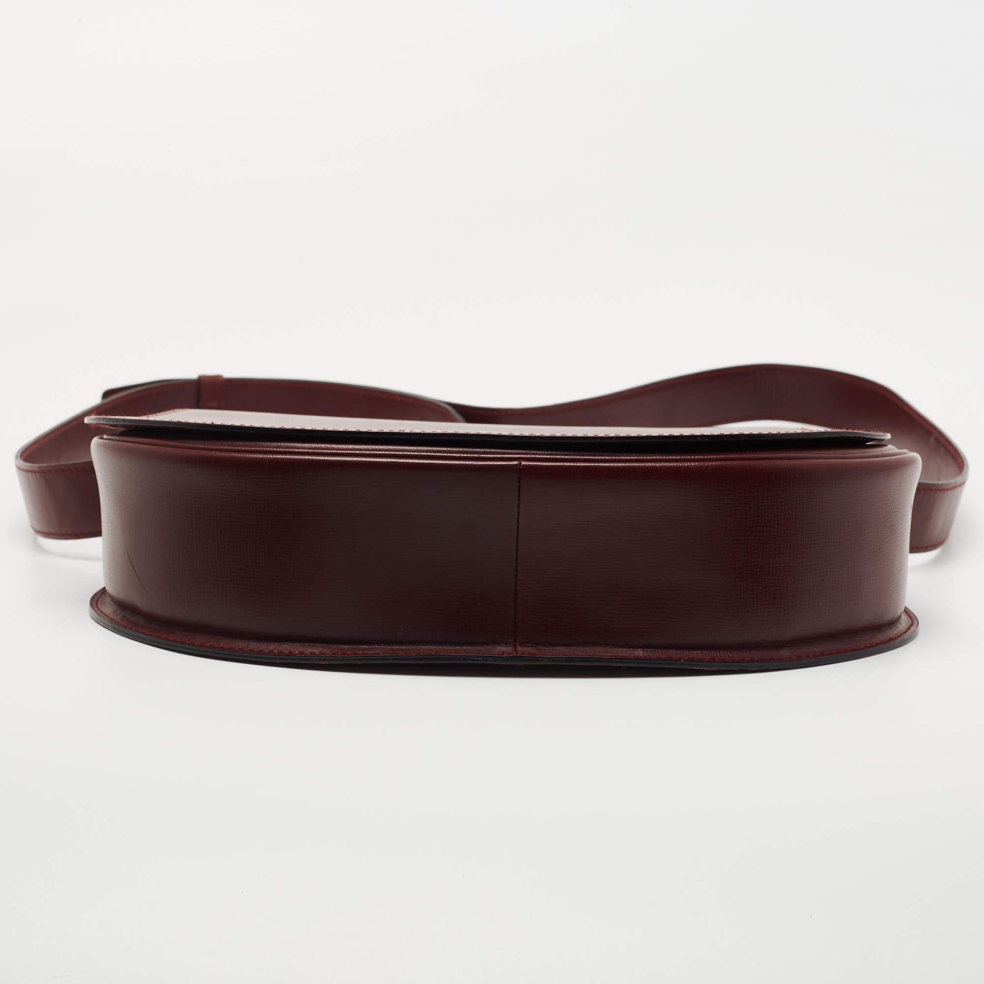 Cartier Burgundy Leather Must de Cartier Saddle Bag 1