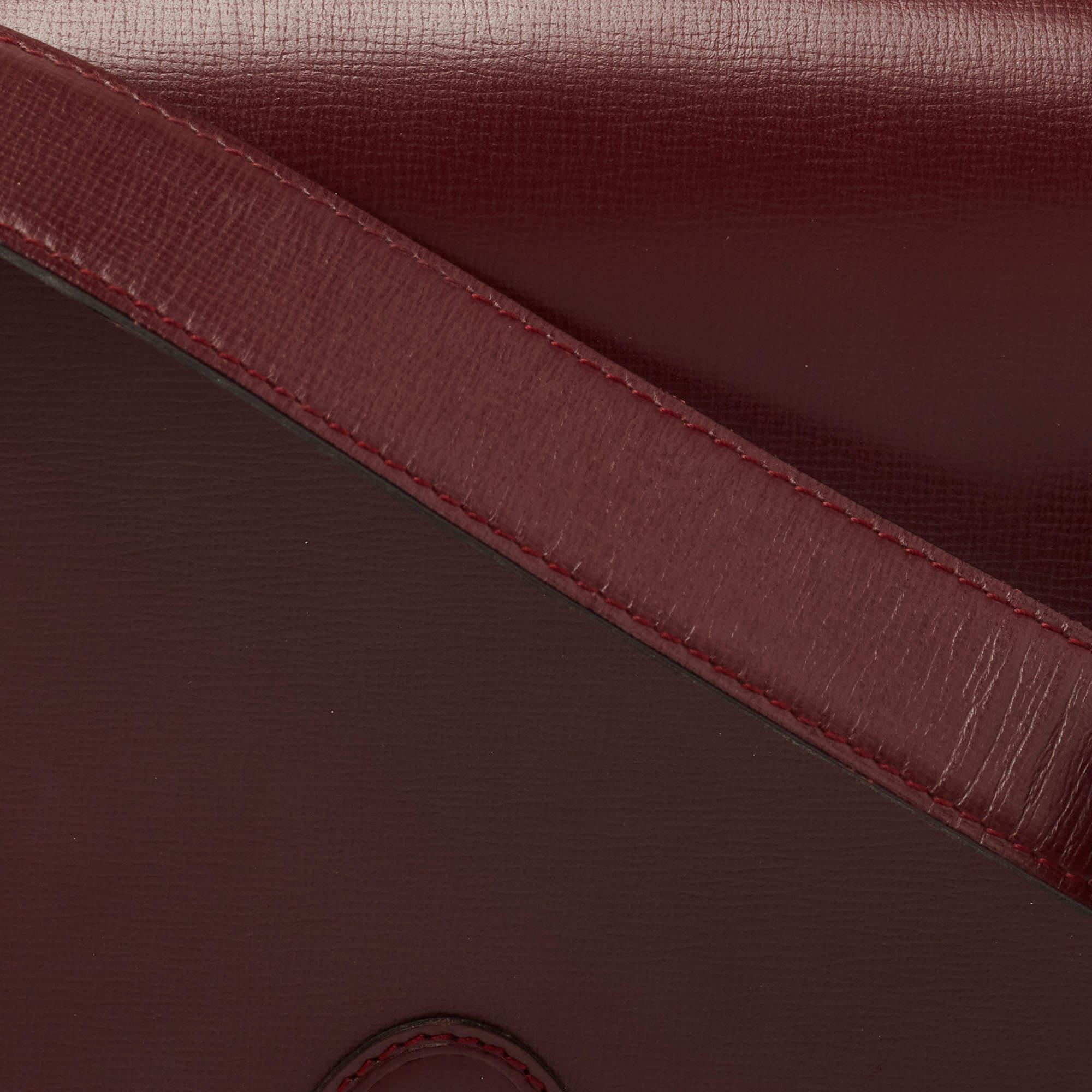 Cartier Burgundy Leather Must de Cartier Saddle Bag 4