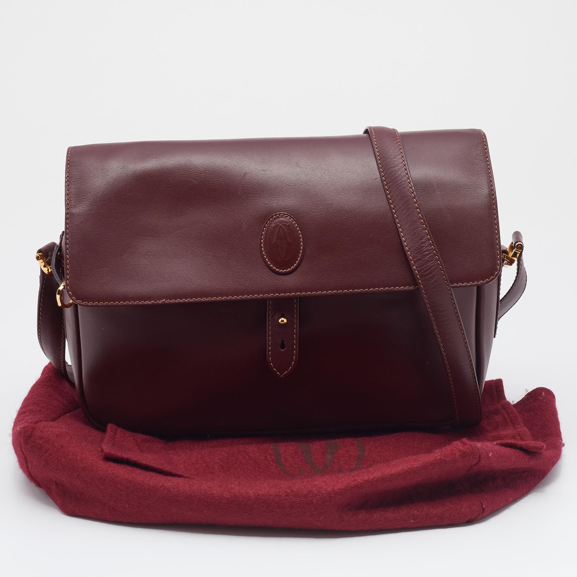 Cartier Burgundy Leather Must de Cartier Shoulder Bag 3