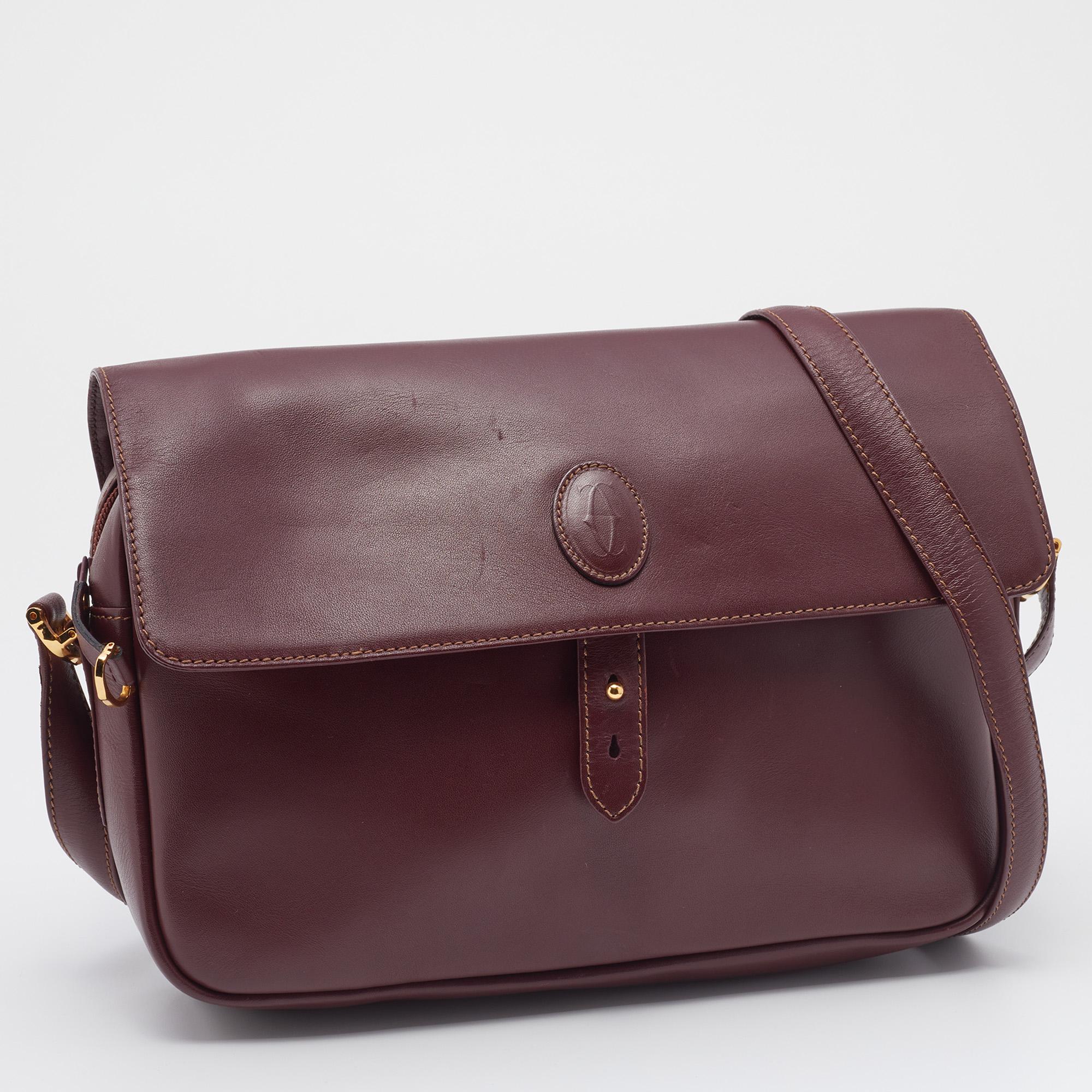 Women's Cartier Burgundy Leather Must de Cartier Shoulder Bag