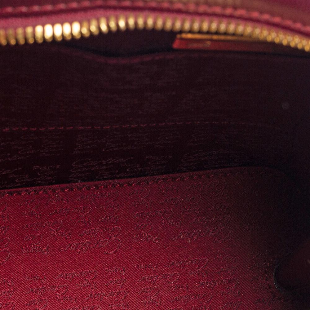 Women's Cartier Burgundy Leather Rounder Tote Bag