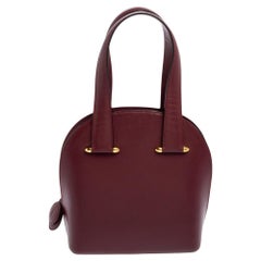 Cartier Burgundy Leather Rounder Tote Bag