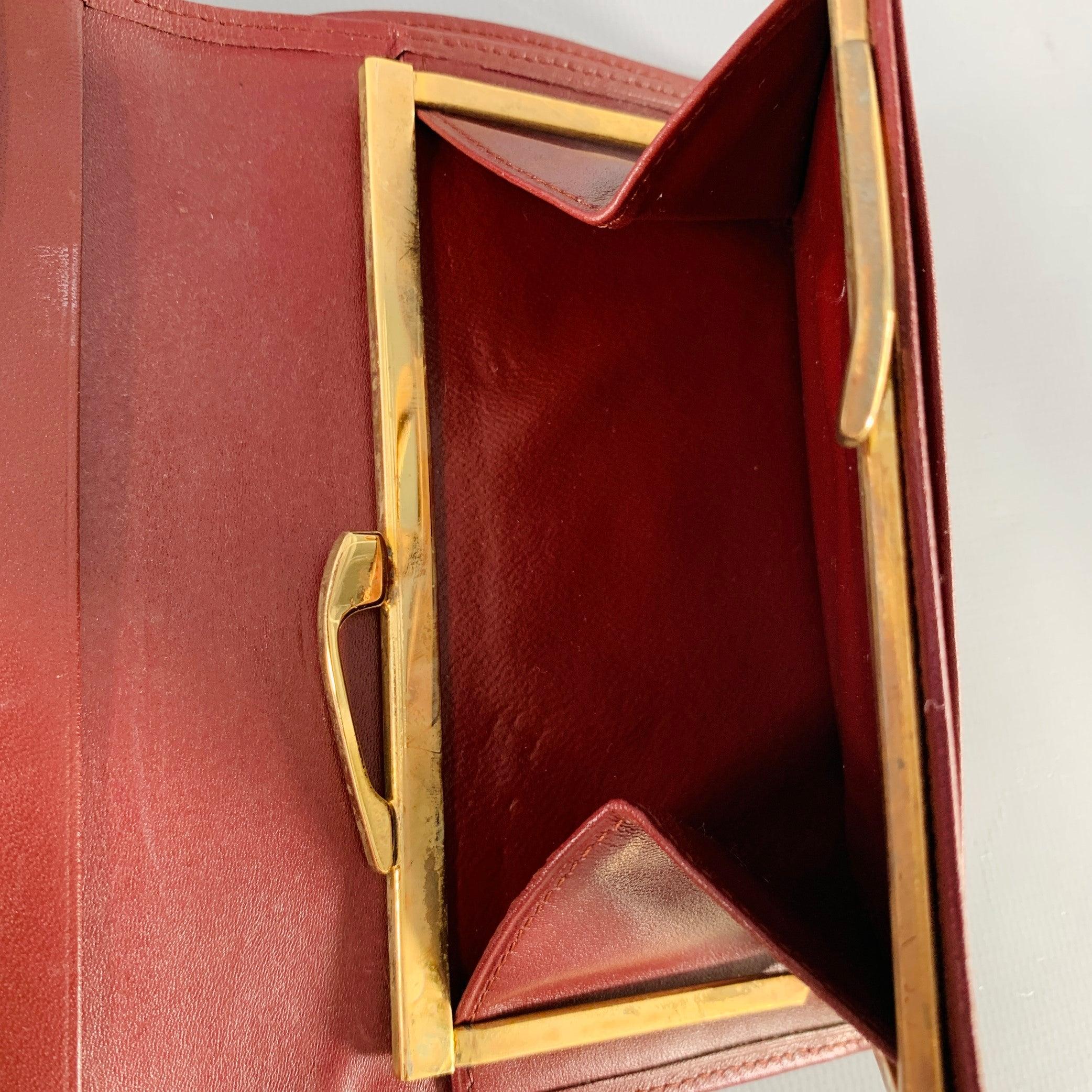 Red CARTIER Burgundy Logo Leather Wallet