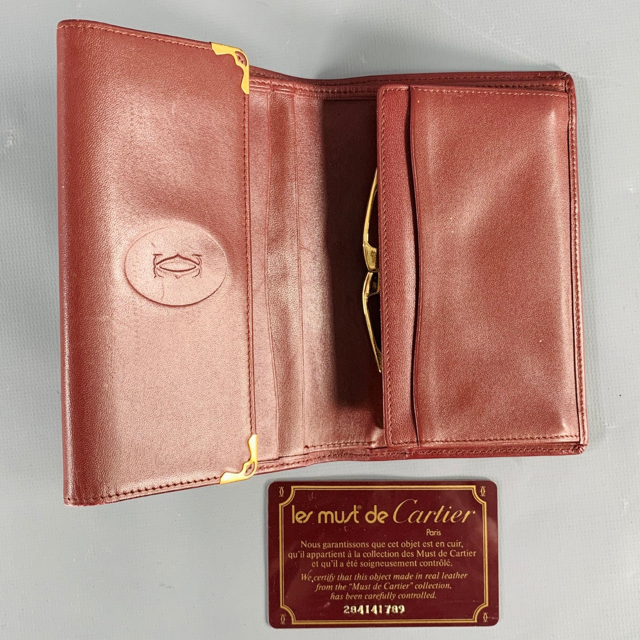Men's CARTIER Burgundy Logo Leather Wallet