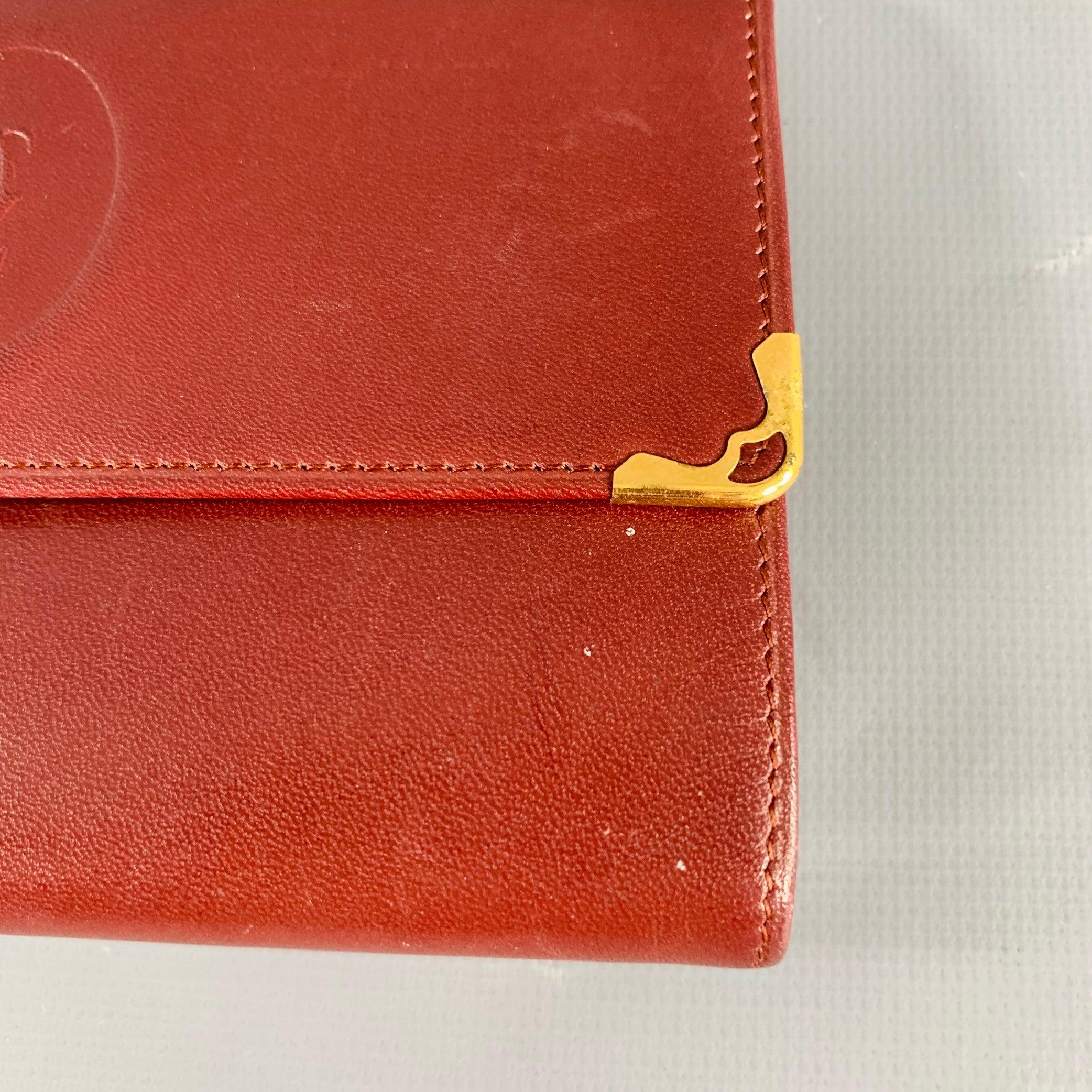 CARTIER Burgundy Logo Leather Wallet 3