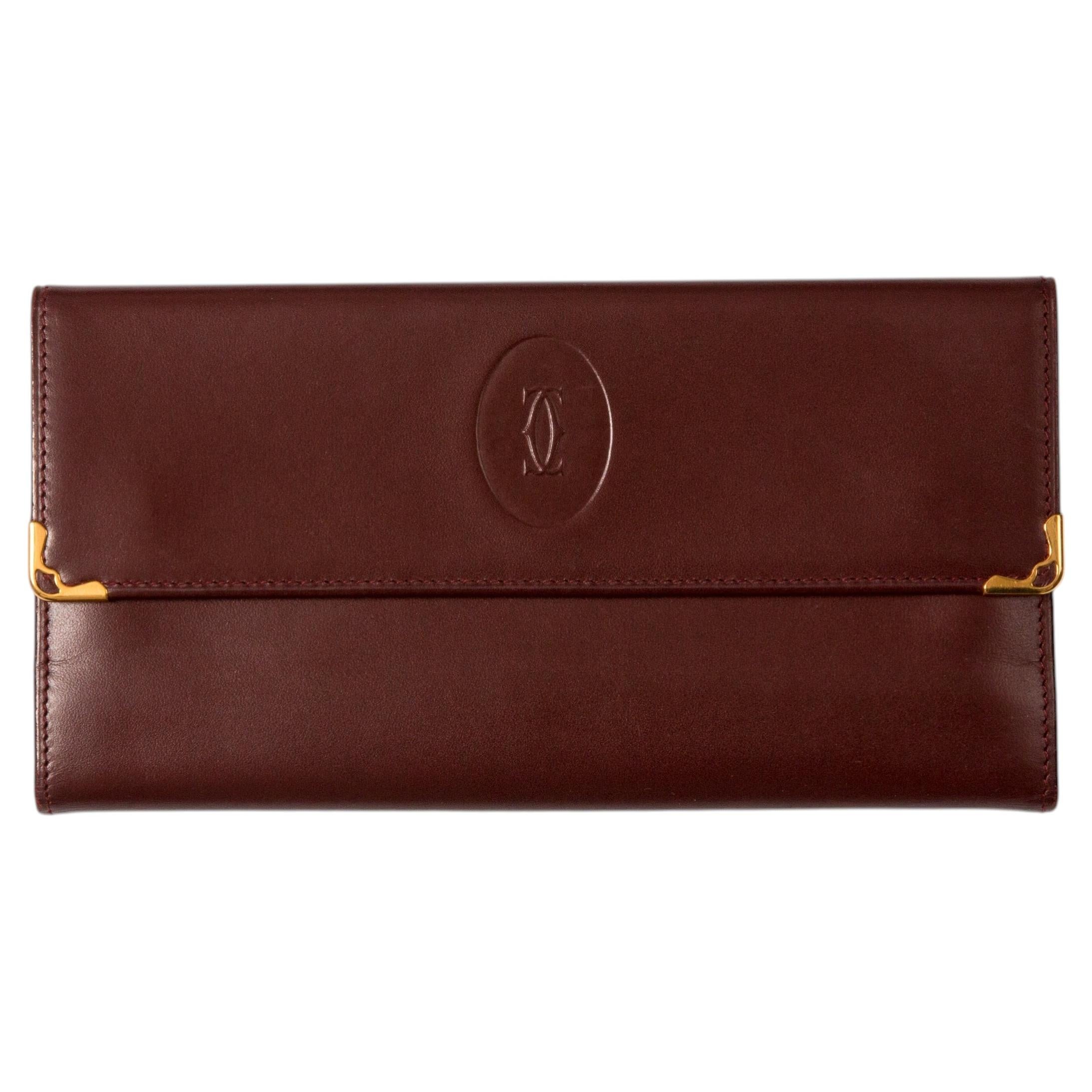 Cartier Burgundy Long Leather Wallet