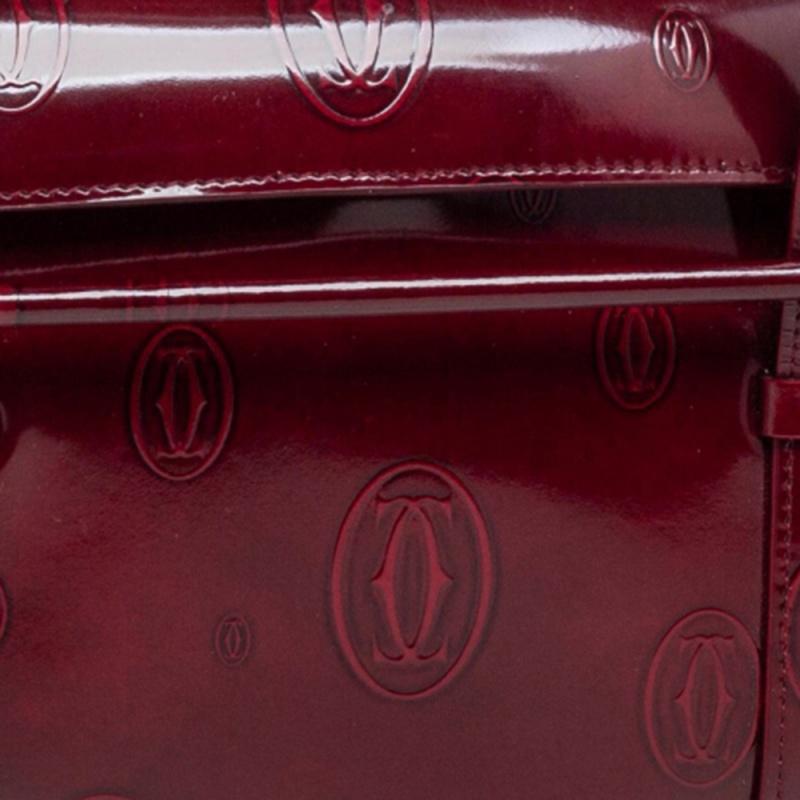 Cartier Burgundy Patent Leather Happy Birthday Cabochon Flap Bag 4