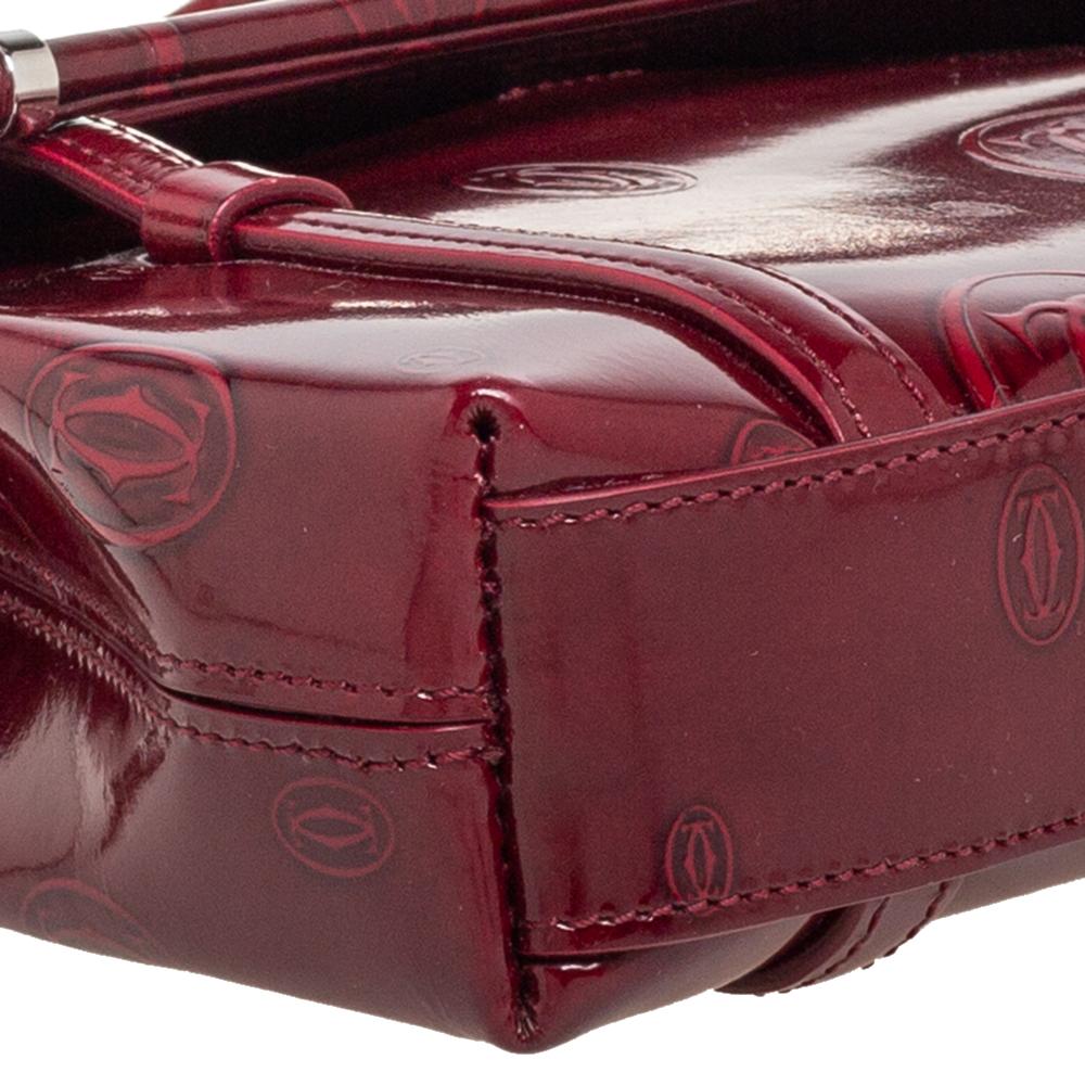 Cartier Burgundy Patent Leather Happy Birthday Cabochon Flap Bag 1
