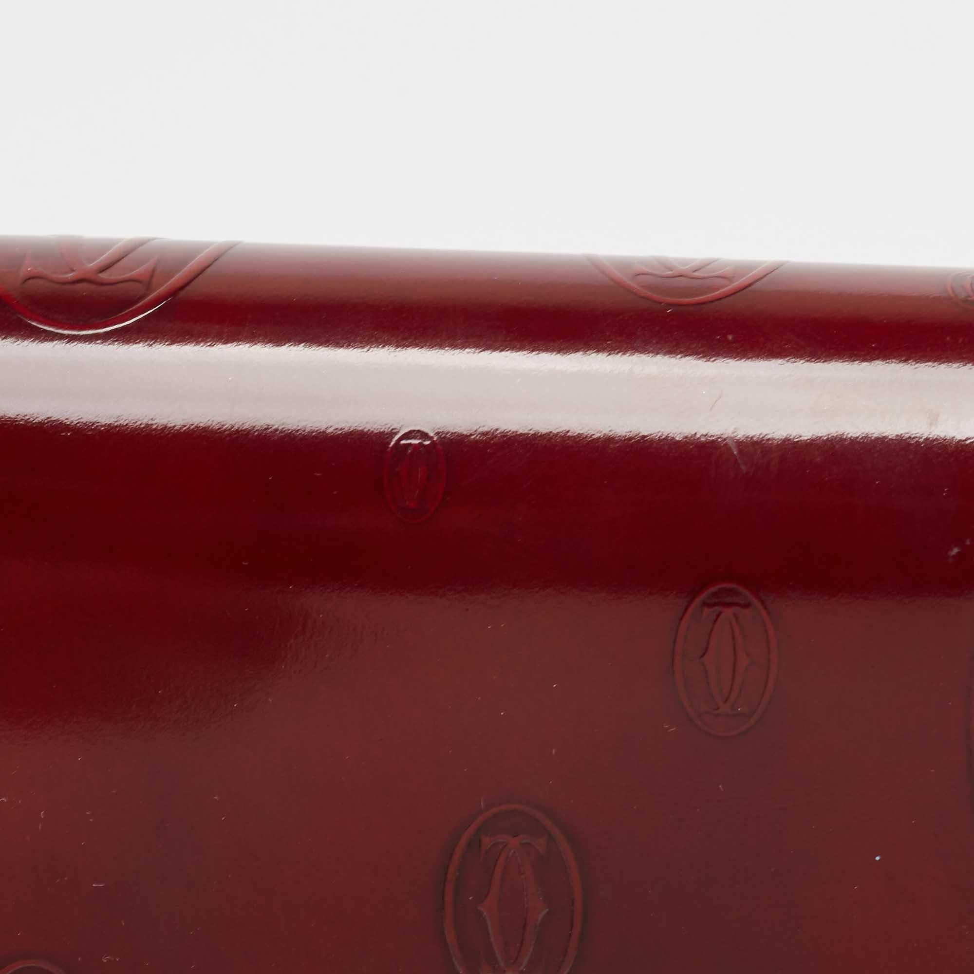 Cartier Burgundy Patent Leather Happy Birthday Continental Wallet 2
