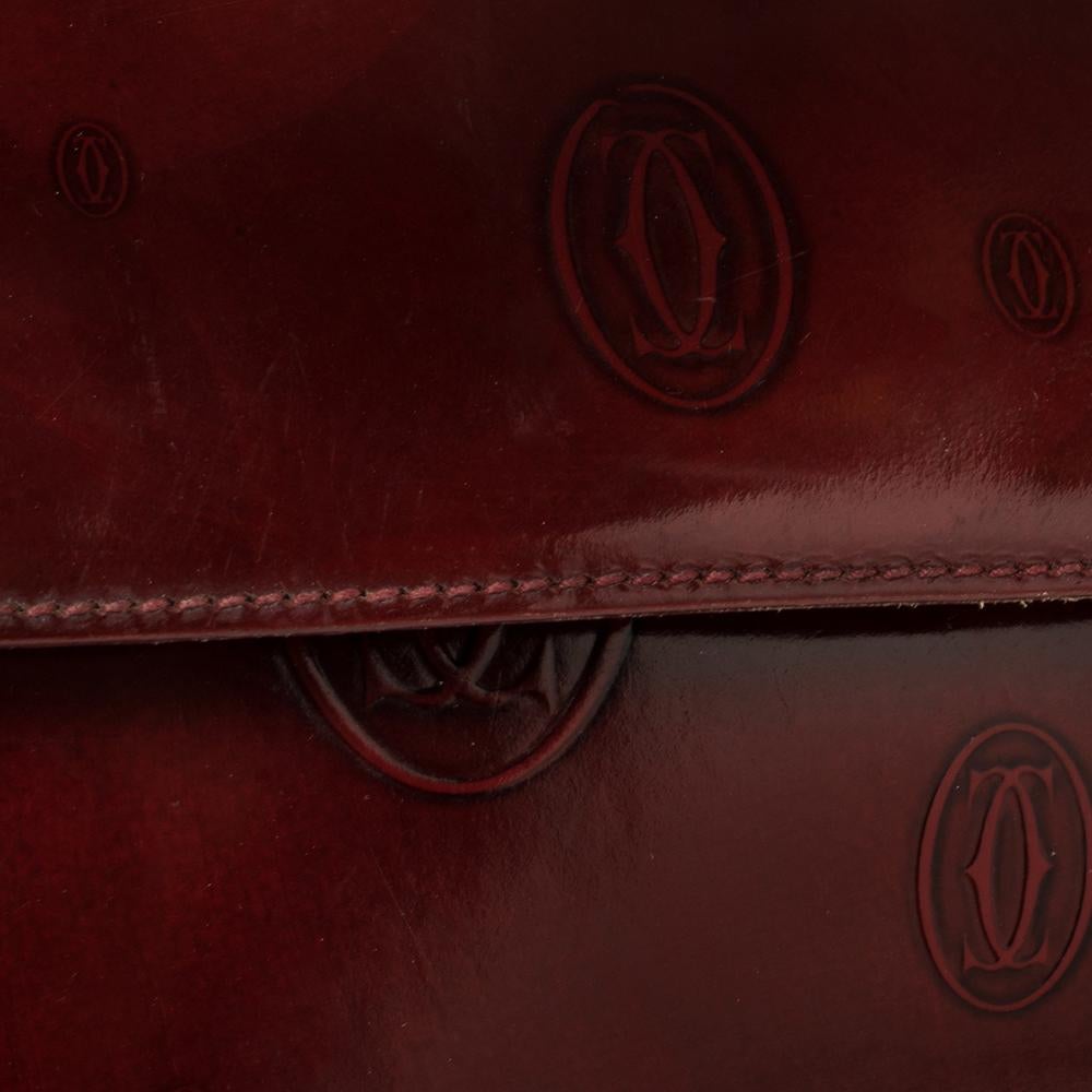 Cartier Burgundy Patent Leather Happy Birthday Shoulder Bag 4