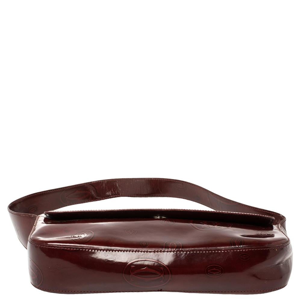 Cartier Burgundy Patent Leather Happy Birthday Shoulder Bag 5