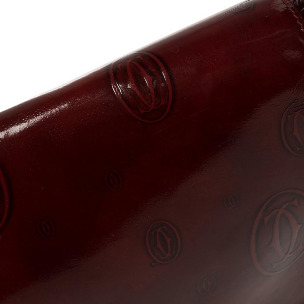 Cartier Burgundy Patent Leather Happy Birthday Shoulder Bag 6
