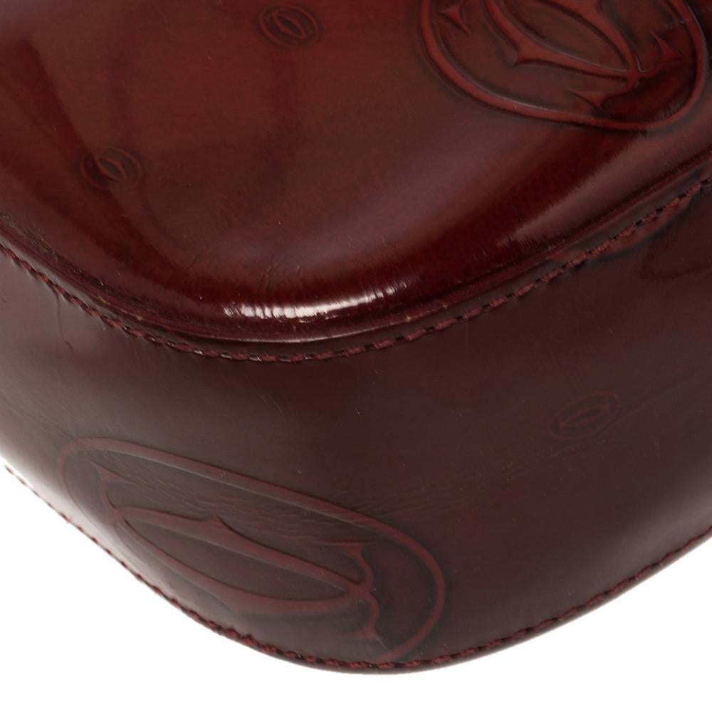Cartier Burgundy Patent Leather Happy Birthday Shoulder Bag In Good Condition In Dubai, Al Qouz 2