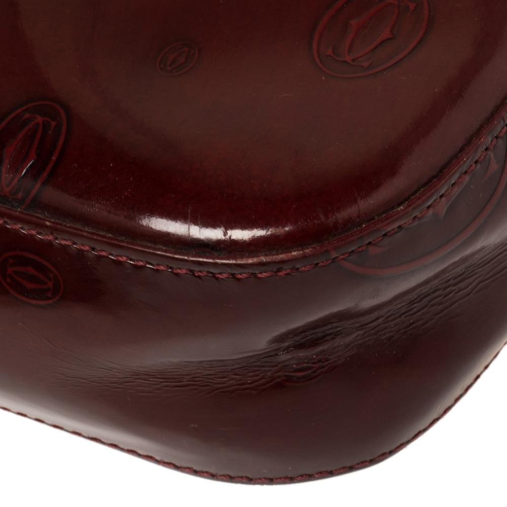 Women's Cartier Burgundy Patent Leather Happy Birthday Shoulder Bag