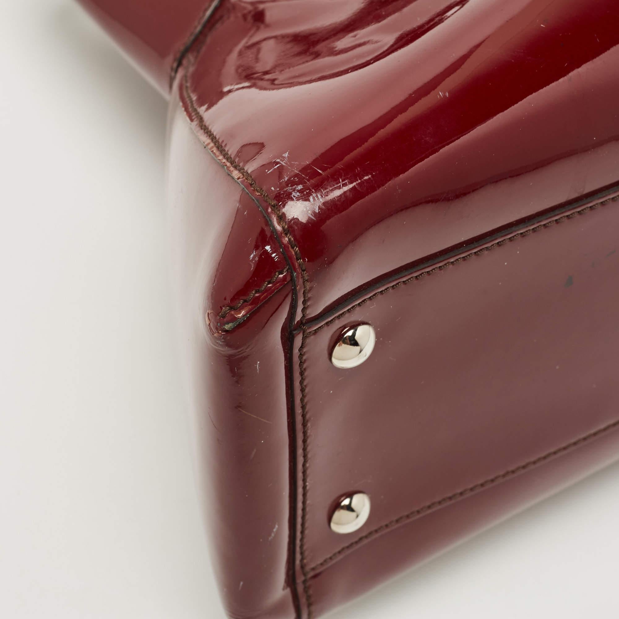 Cartier Burgundy Patent Leather Large Marcello de Cartier Bag 5