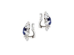 Cartier Burmese Sapphire and diamond earrings, French, 1988.