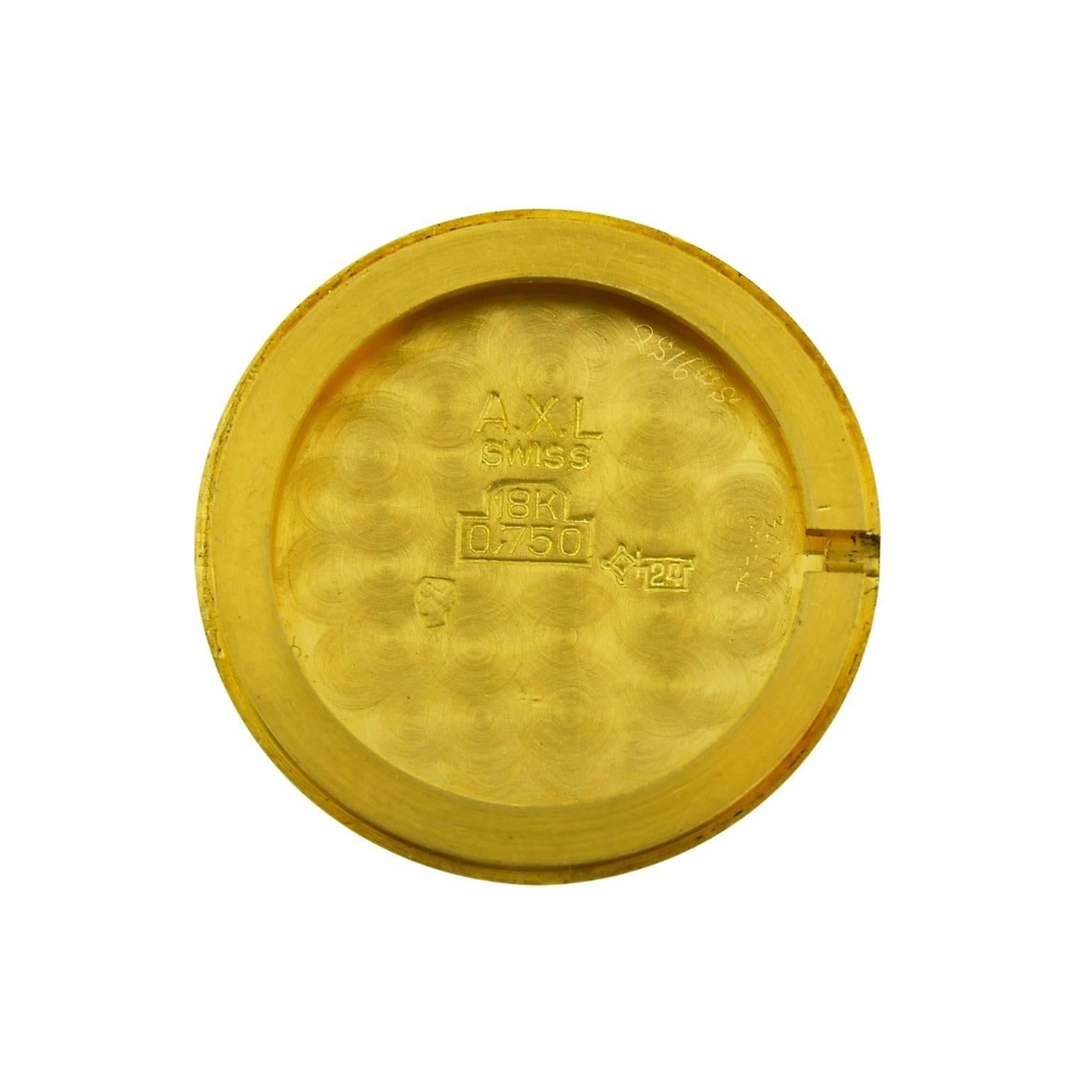 Cartier by Bueche Girod Yellow Gold Enamel Manual Wind Watch, circa 1970s For Sale 10