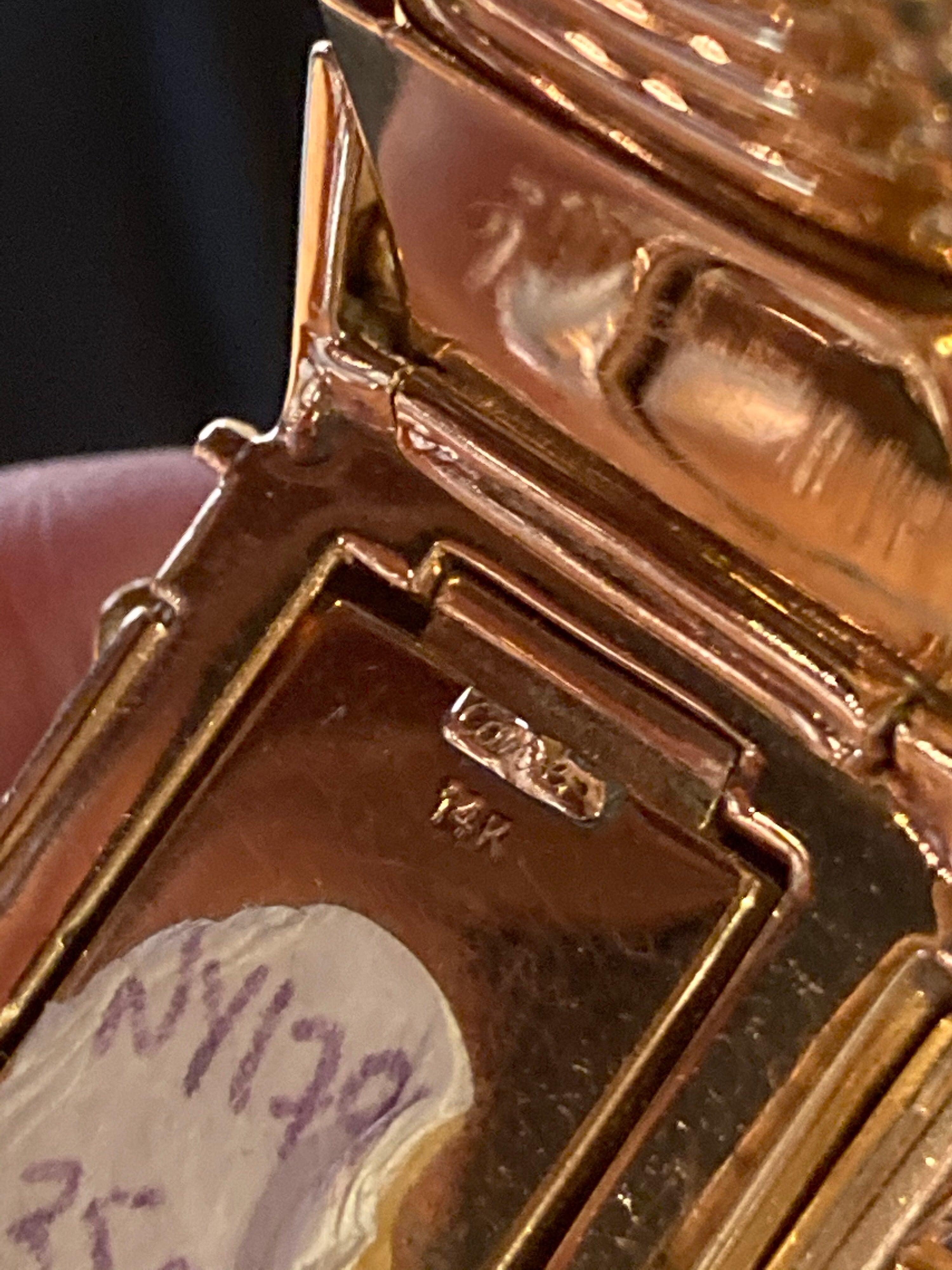 Round Cut Cartier by John Rubel  Ladies Rose Gold Diamond Surprise Wristwatch 