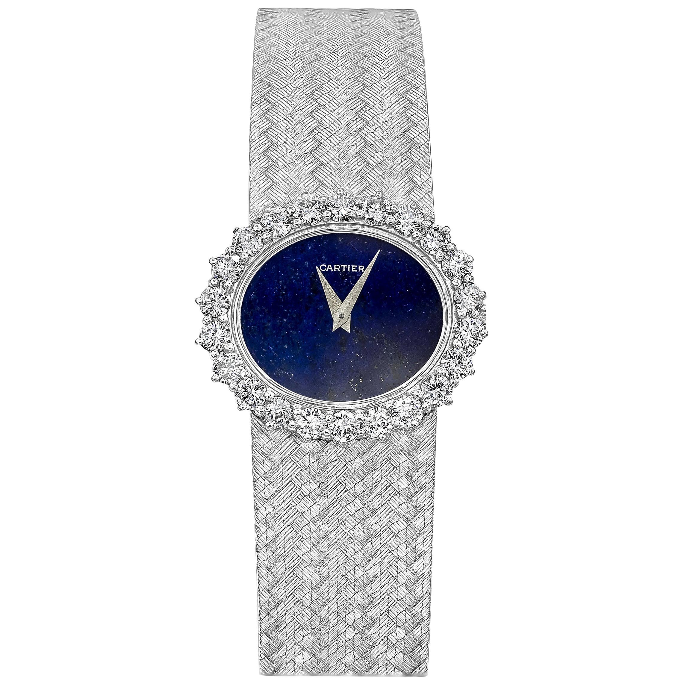 Cartier by Piaget Damenarmbanduhr mit Lapislazuli und Diamanten