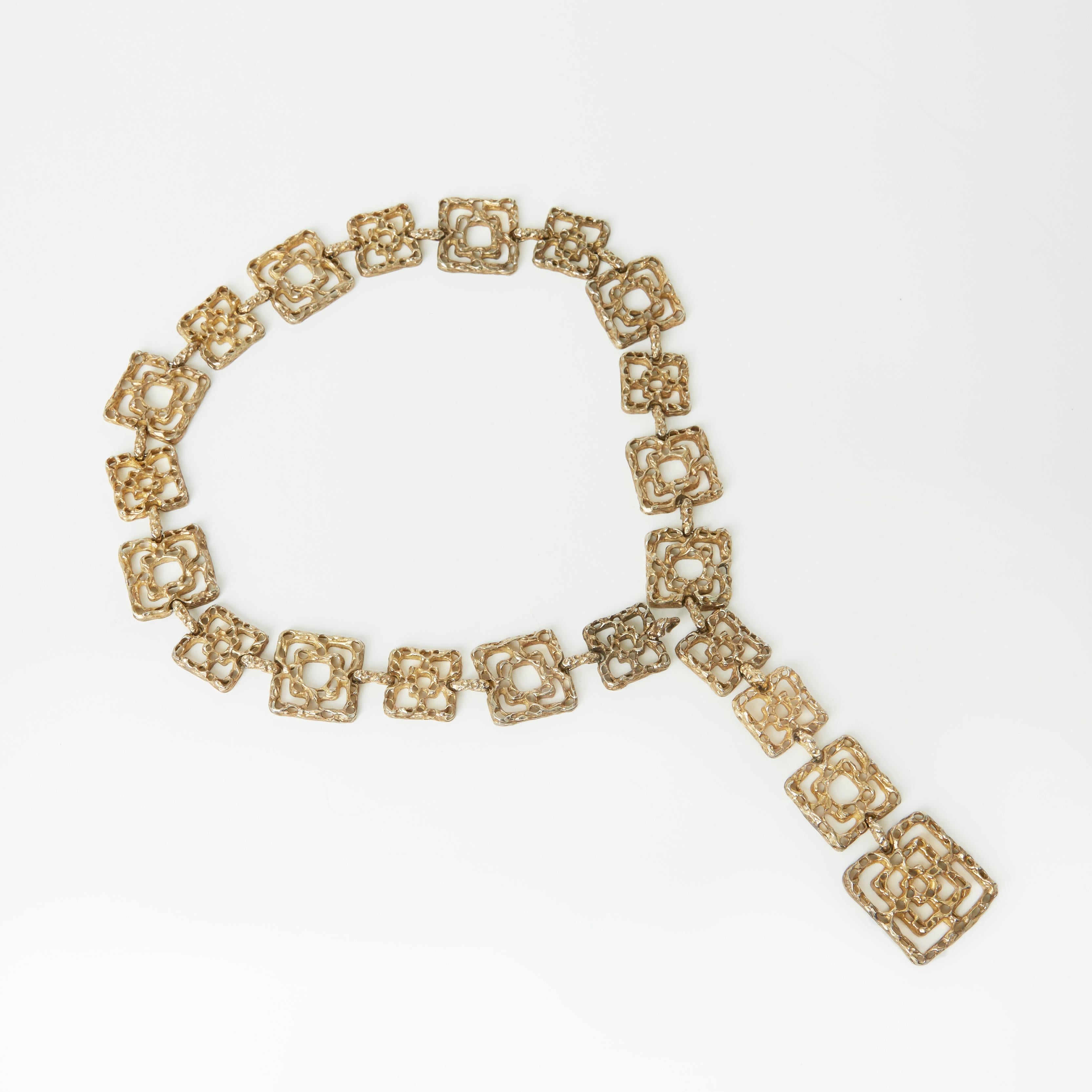 Marron Cartier Ceinture ou collier « byzantine » en or vermeil, signé, vers 1970 en vente