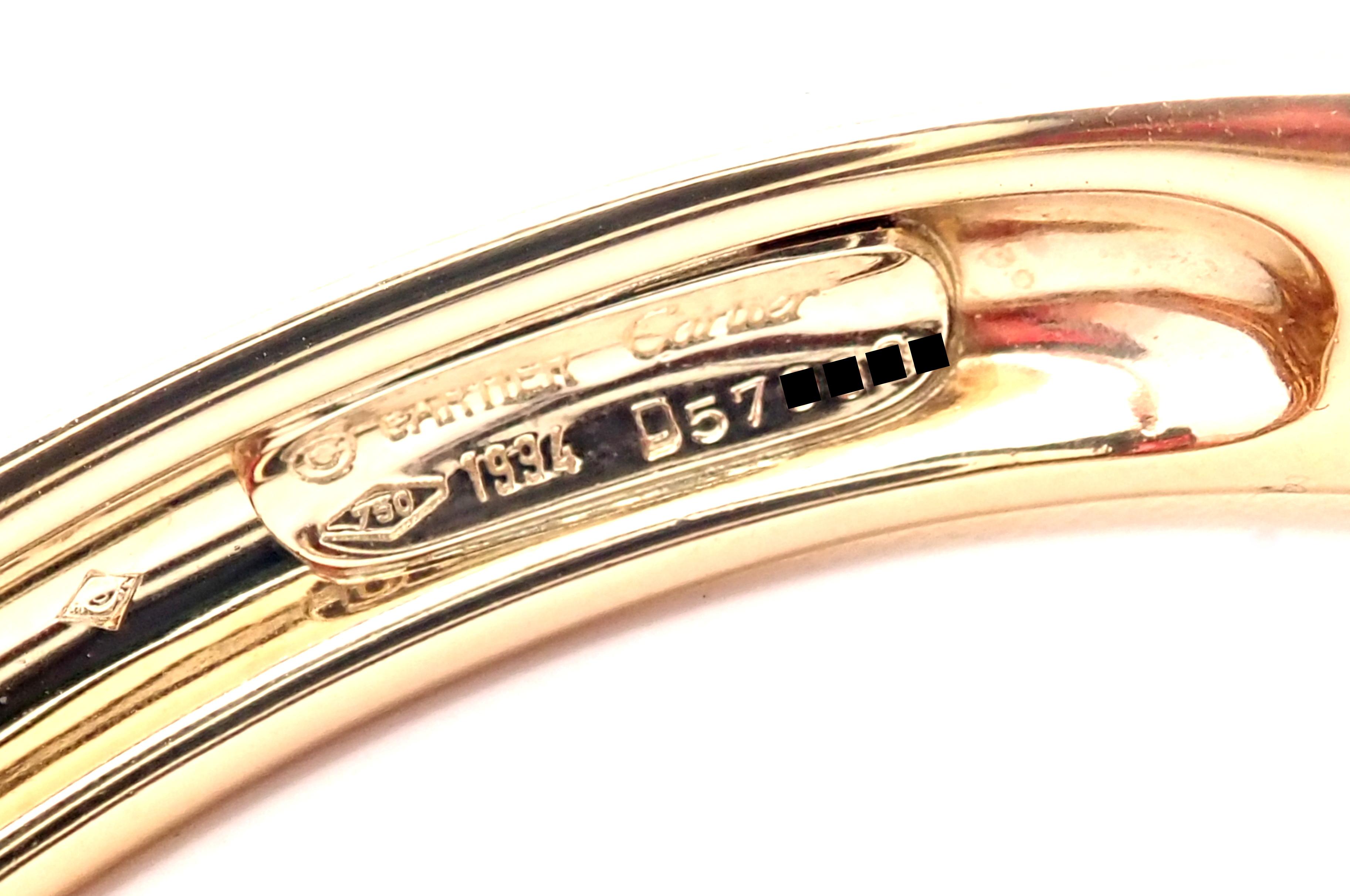 Cartier Byzantine Diamond Sapphire Ruby Emerald Yellow Gold Bangle Bracelet In Excellent Condition In Southampton, PA