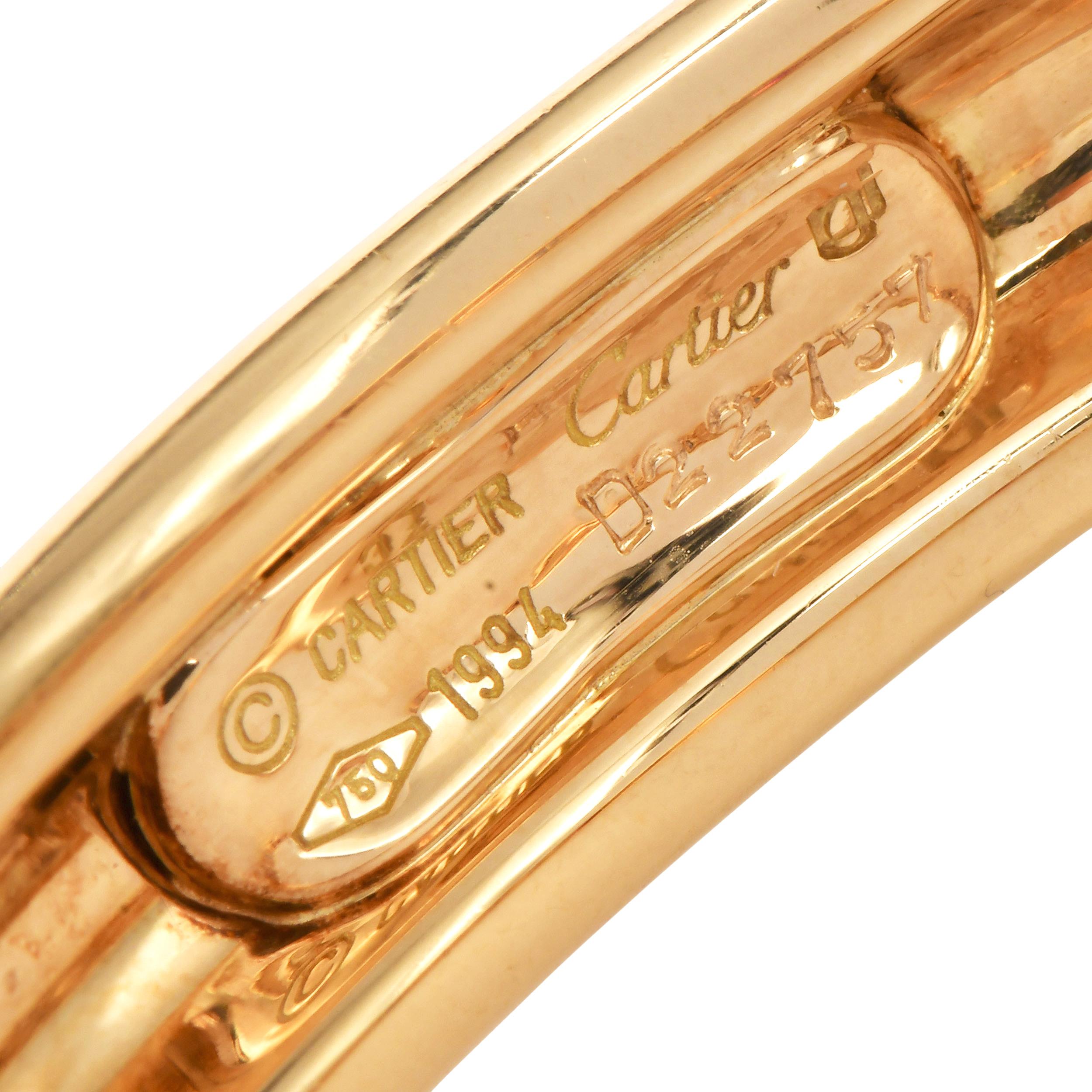 Cartier Byzantine Diamond Sapphire Ruby Emerald Yellow Gold Bangle Bracelet For Sale 3