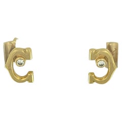 Cartier C Collection Earrings Yellow Gold and Diamonds