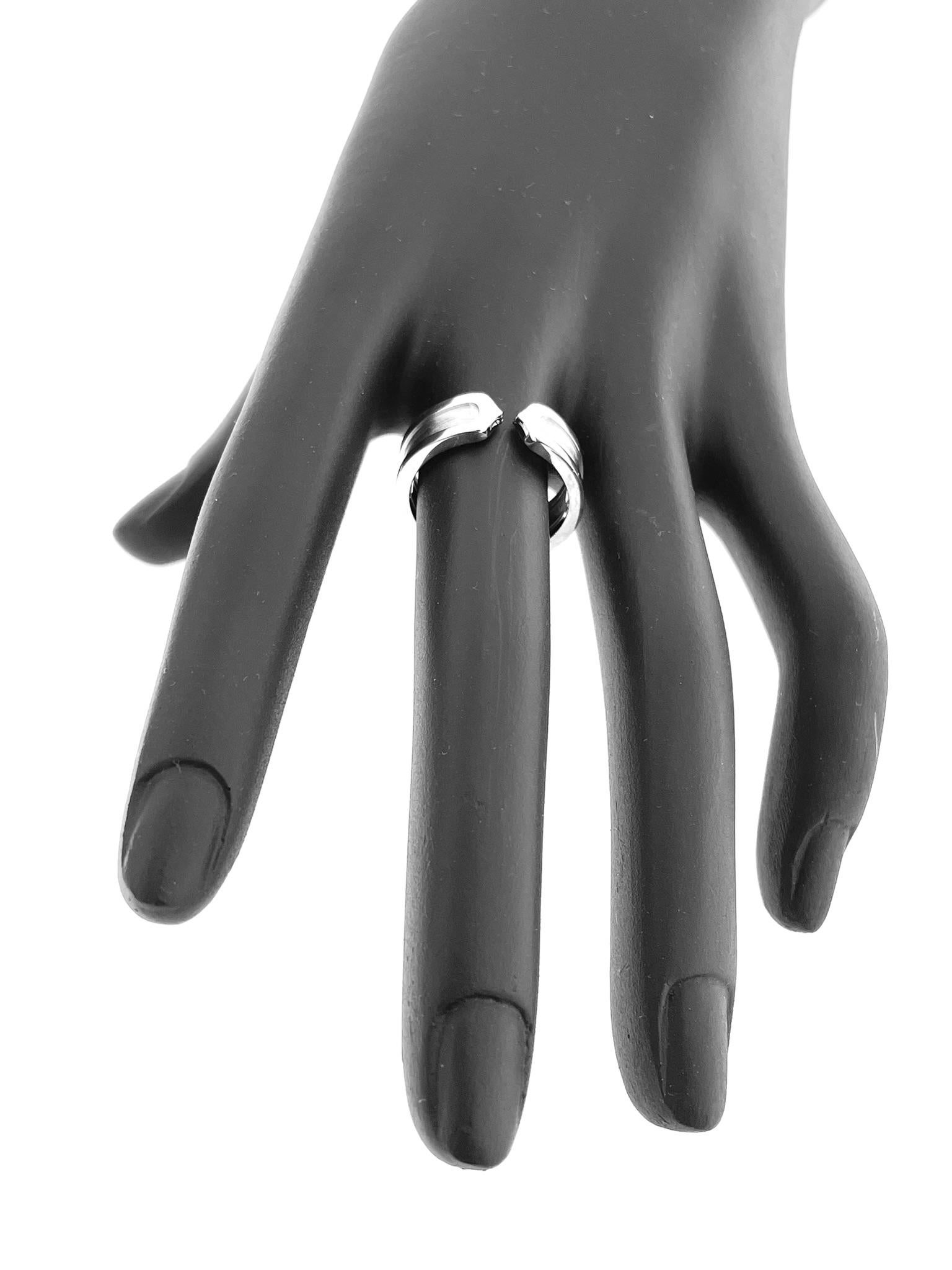 Women's or Men's Cartier C Collection Ring 18 karat White Gold For Sale