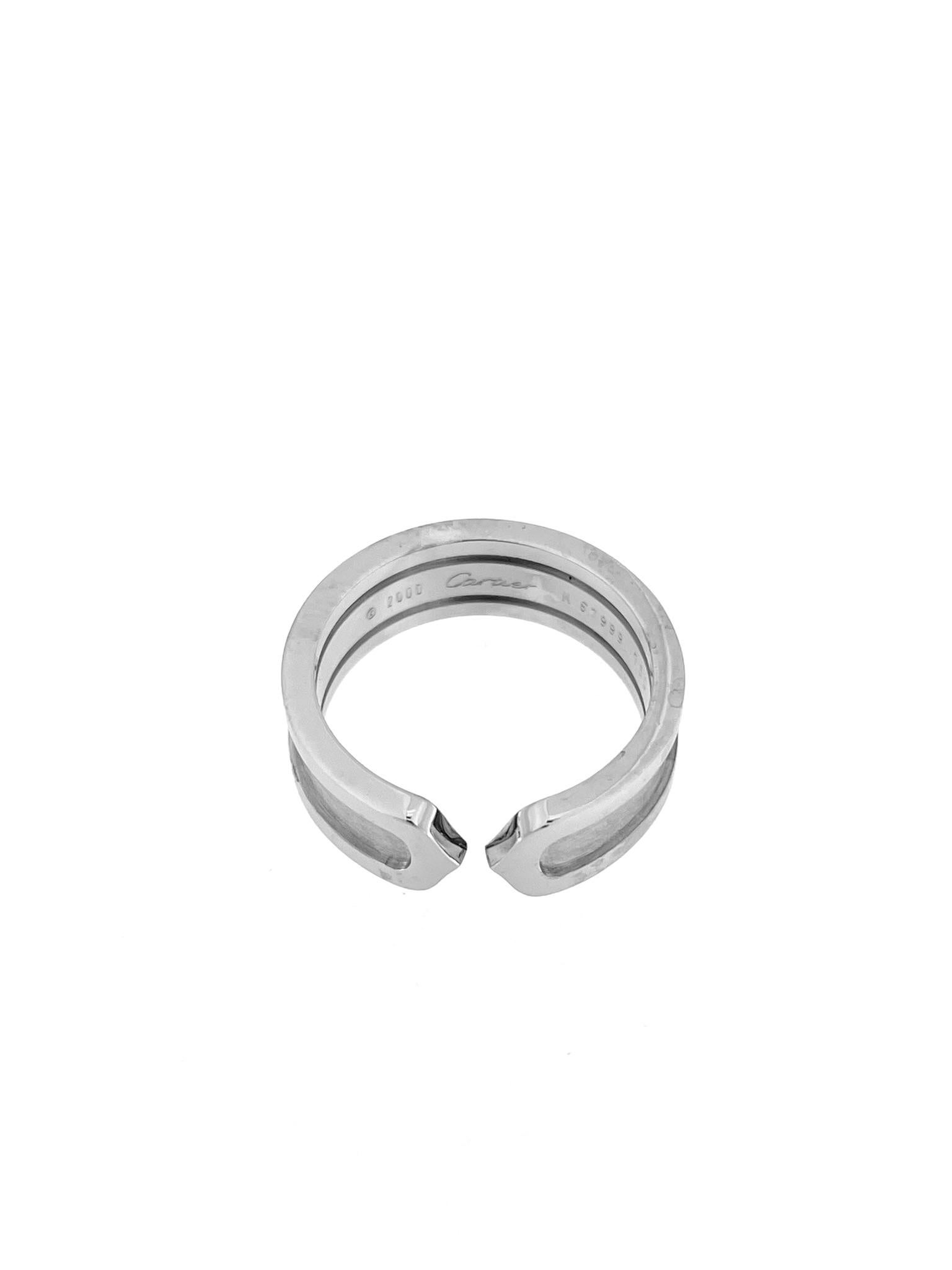 Cartier C Collection Ring 18 karat White Gold For Sale 2