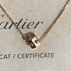 Cartier C de Cartier 18k Rose Gold Diamond Pendant Necklace