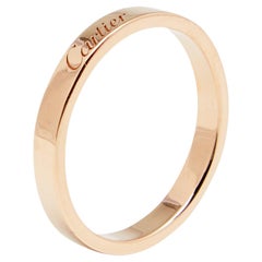 Cartier C De Cartier 18K Rose Gold Wedding Band Ring 58